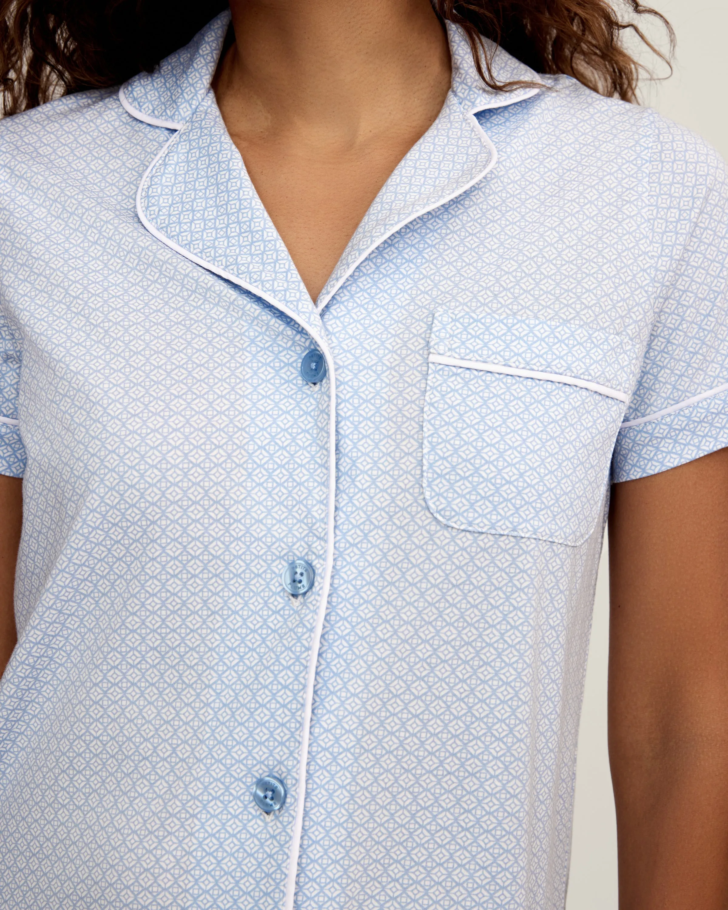 Women's Pima Crop Set in Periwinkle Geo sold by Petite Plume product image thumbnail 2