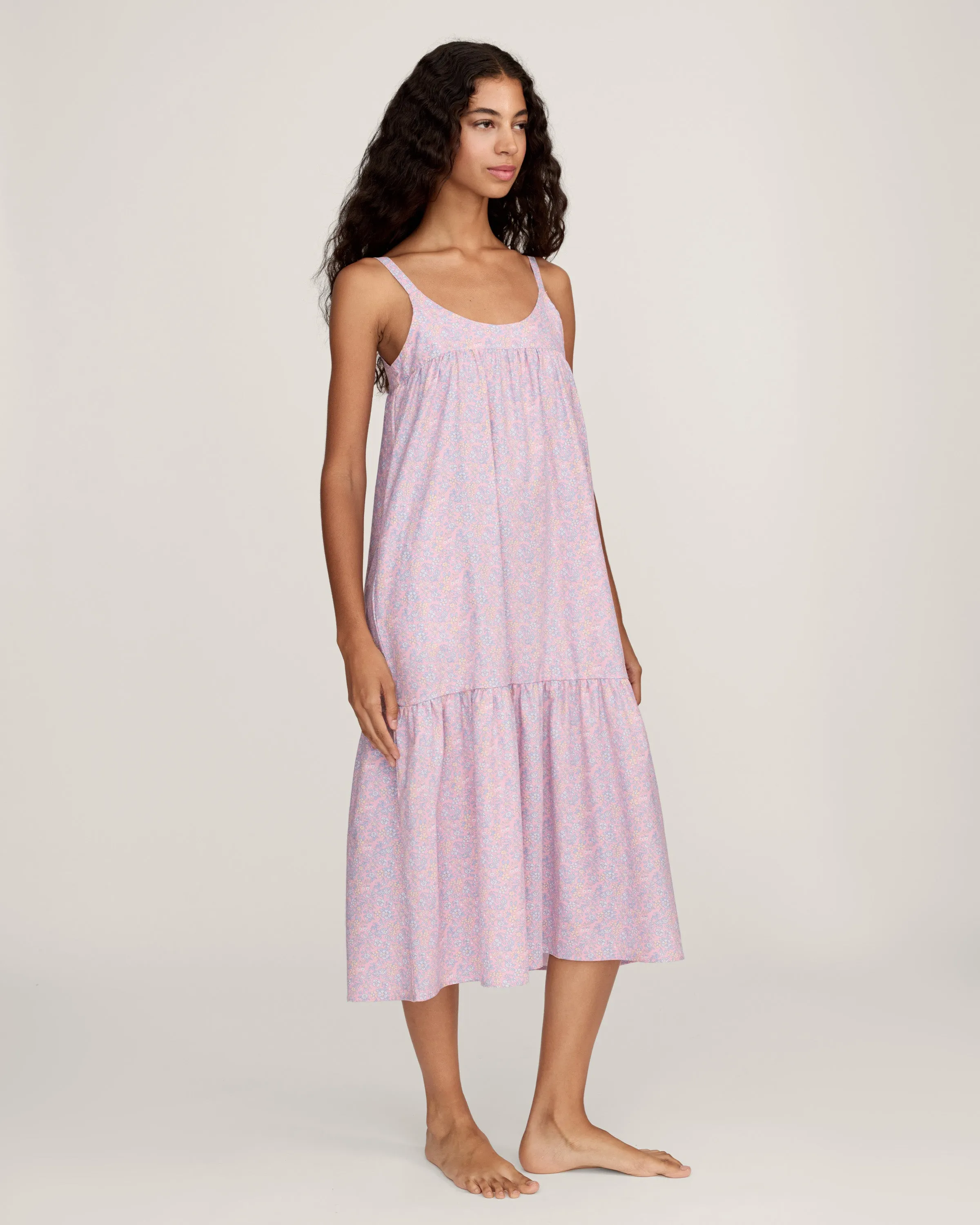 Women's Twill Chloé Nightgown in Fleur Blush sold by Petite Plume product image thumbnail 3