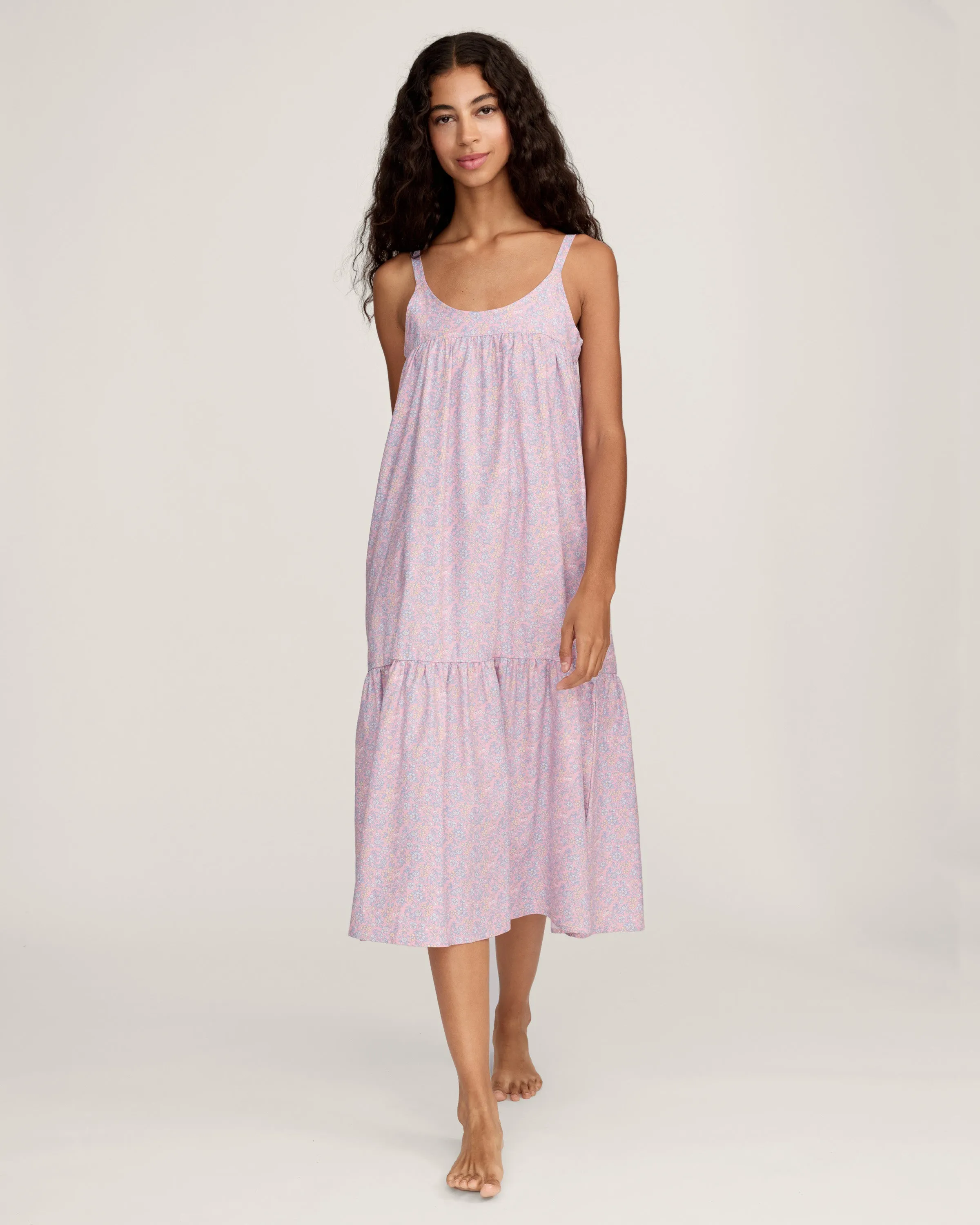 Women's Twill Chloé Nightgown in Fleur Blush sold by Petite Plume
