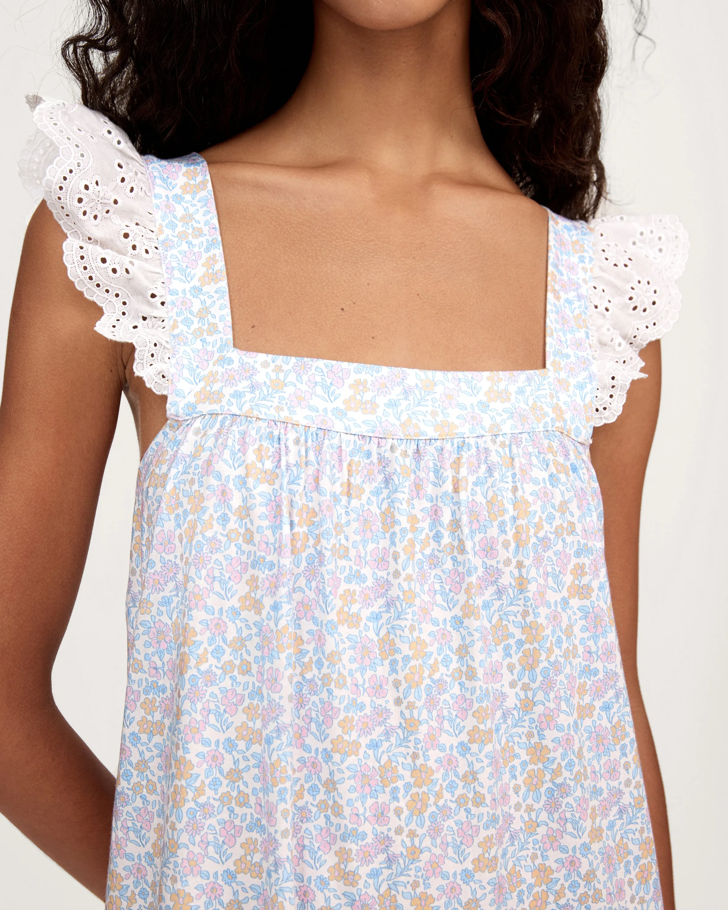 Women's Lightweight Pima Clara Nightgown in Fleur Blanche sold by Petite Plume product image thumbnail 2