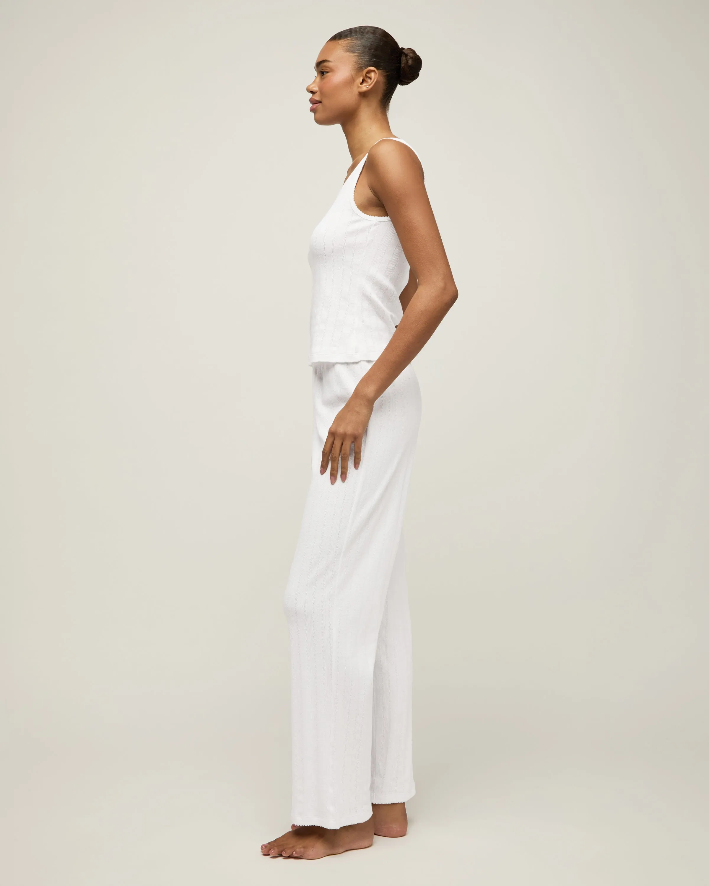 Women's Pointelle Tank in White sold by Petite Plume product image thumbnail 3