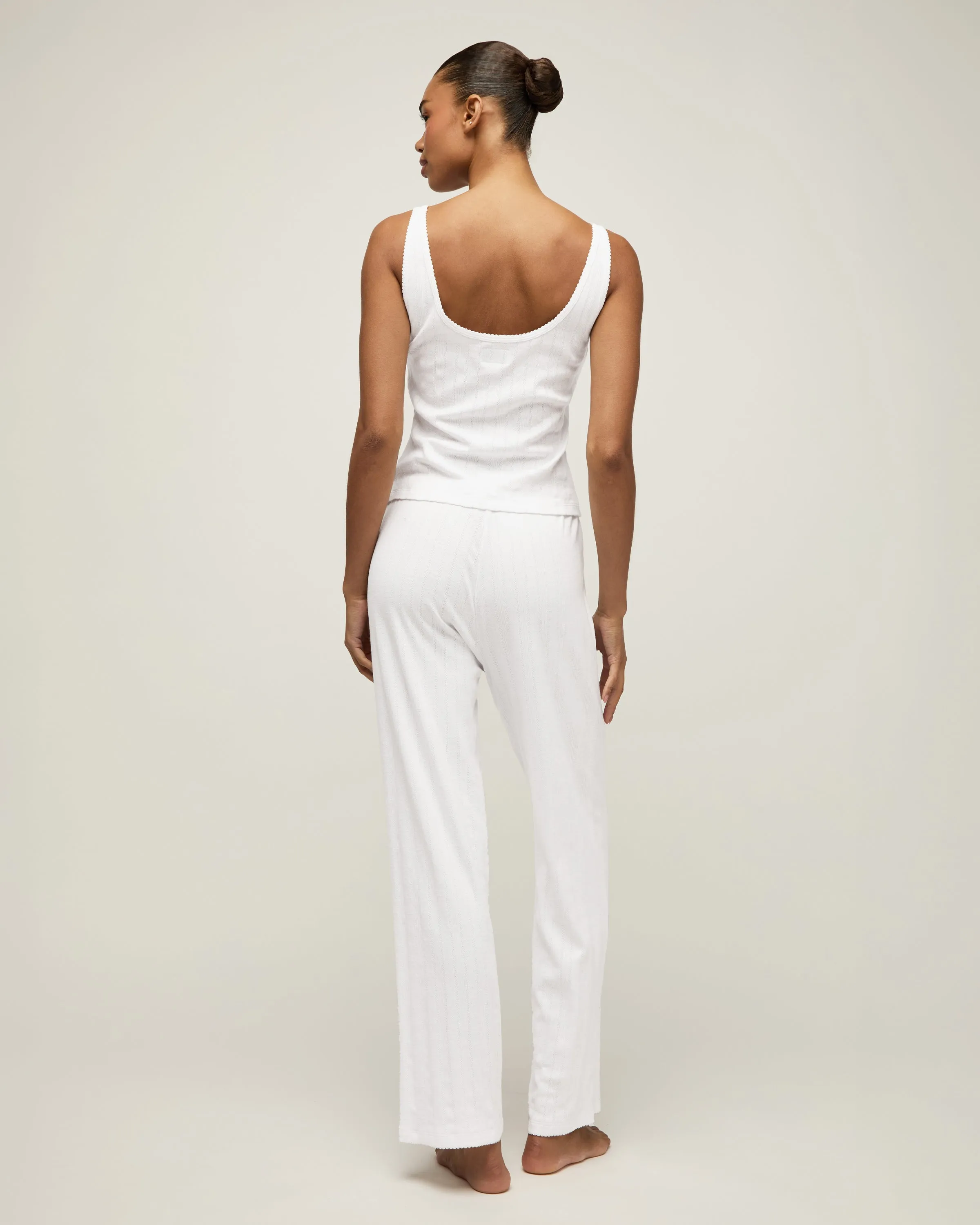 Women's Pointelle Tank in White sold by Petite Plume product image thumbnail 4
