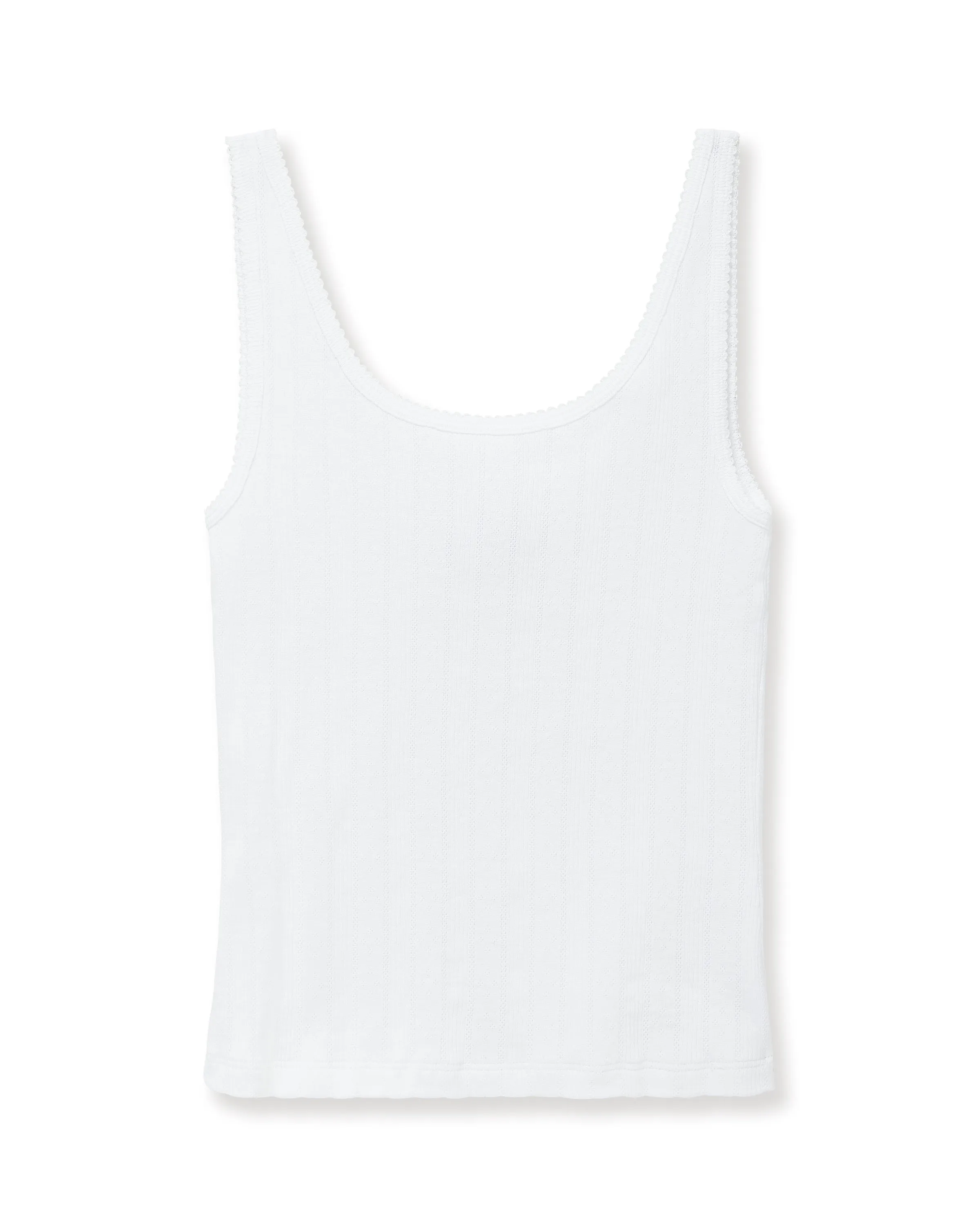 Women's Pointelle Tank in White sold by Petite Plume product image thumbnail 5