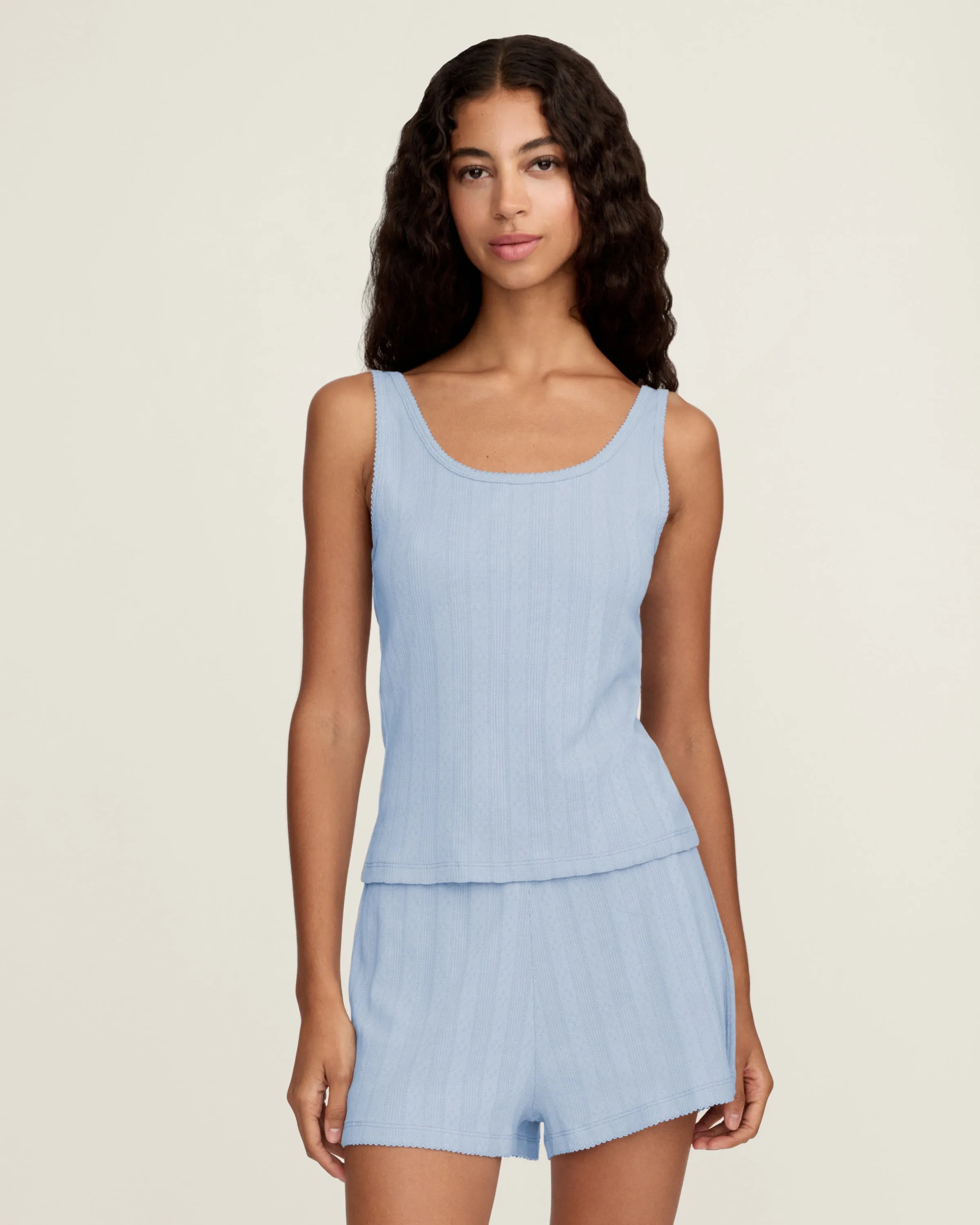 Women's Pointelle Shorts in Periwinkle sold by Petite Plume product image thumbnail 3