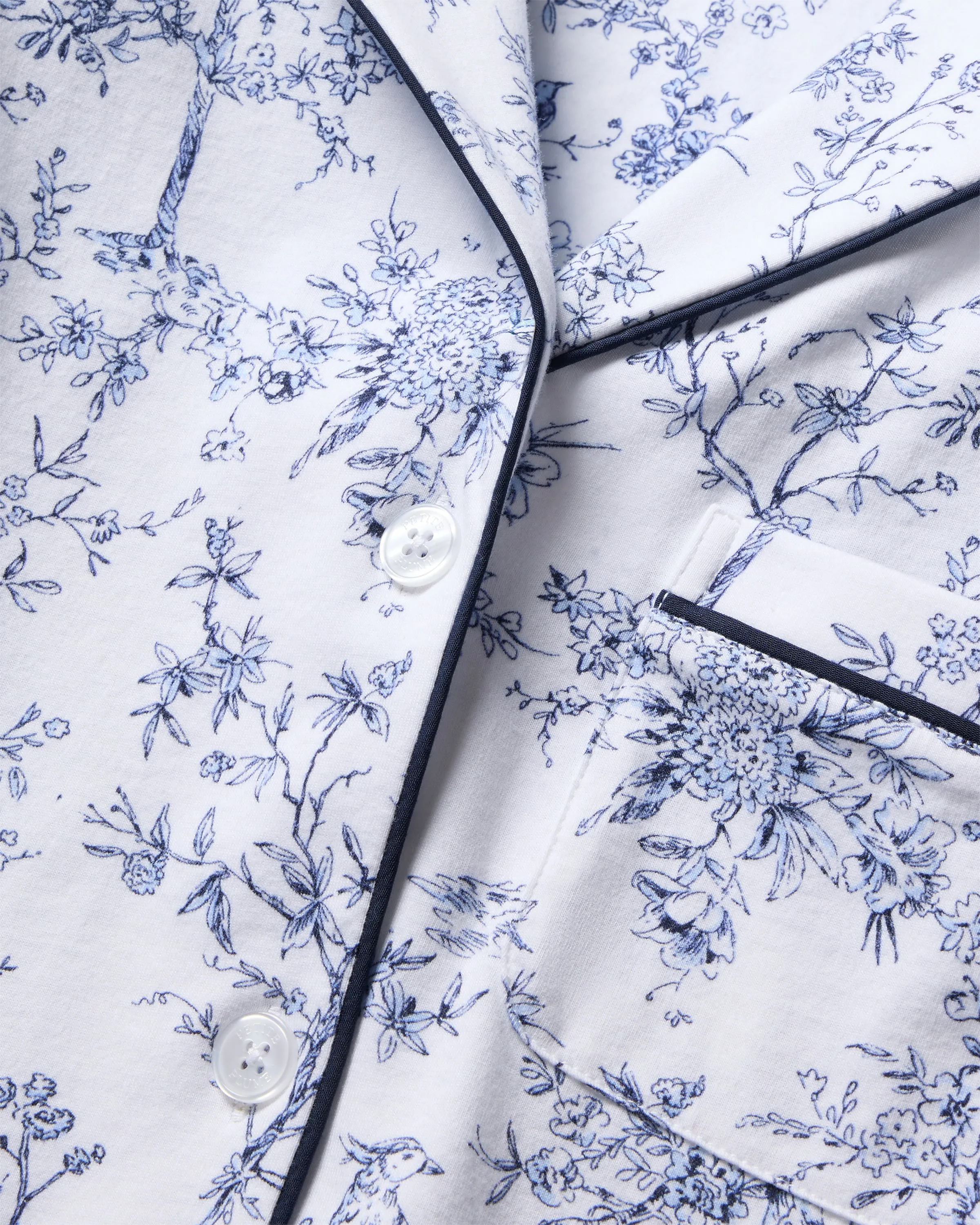 Women's Pima Cropped Pajama Set in Timeless Toile sold by Petite Plume product image thumbnail 5