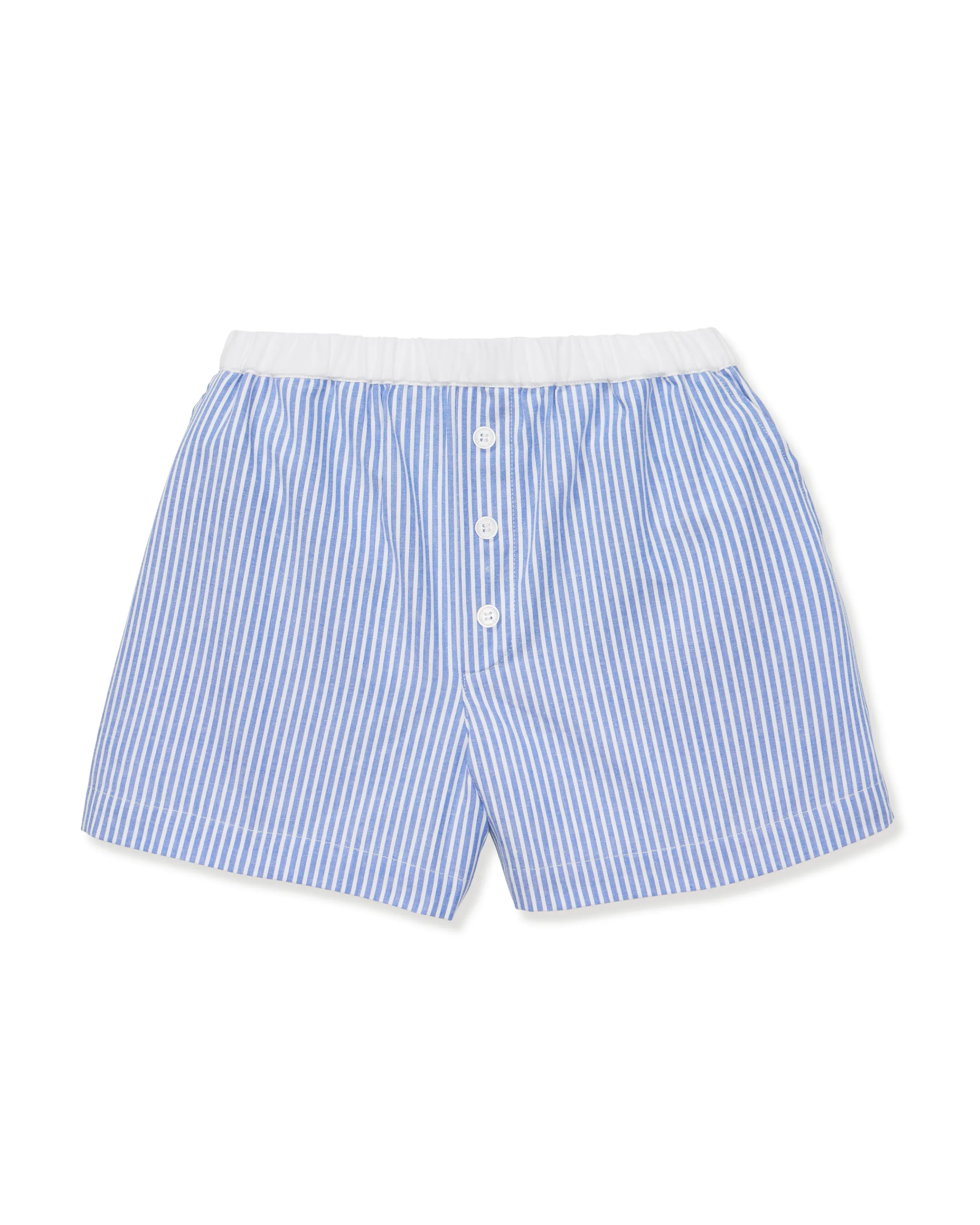 Women's Twill Sleep Short in French Blue Heritage Stripe sold by Petite Plume product image thumbnail 5