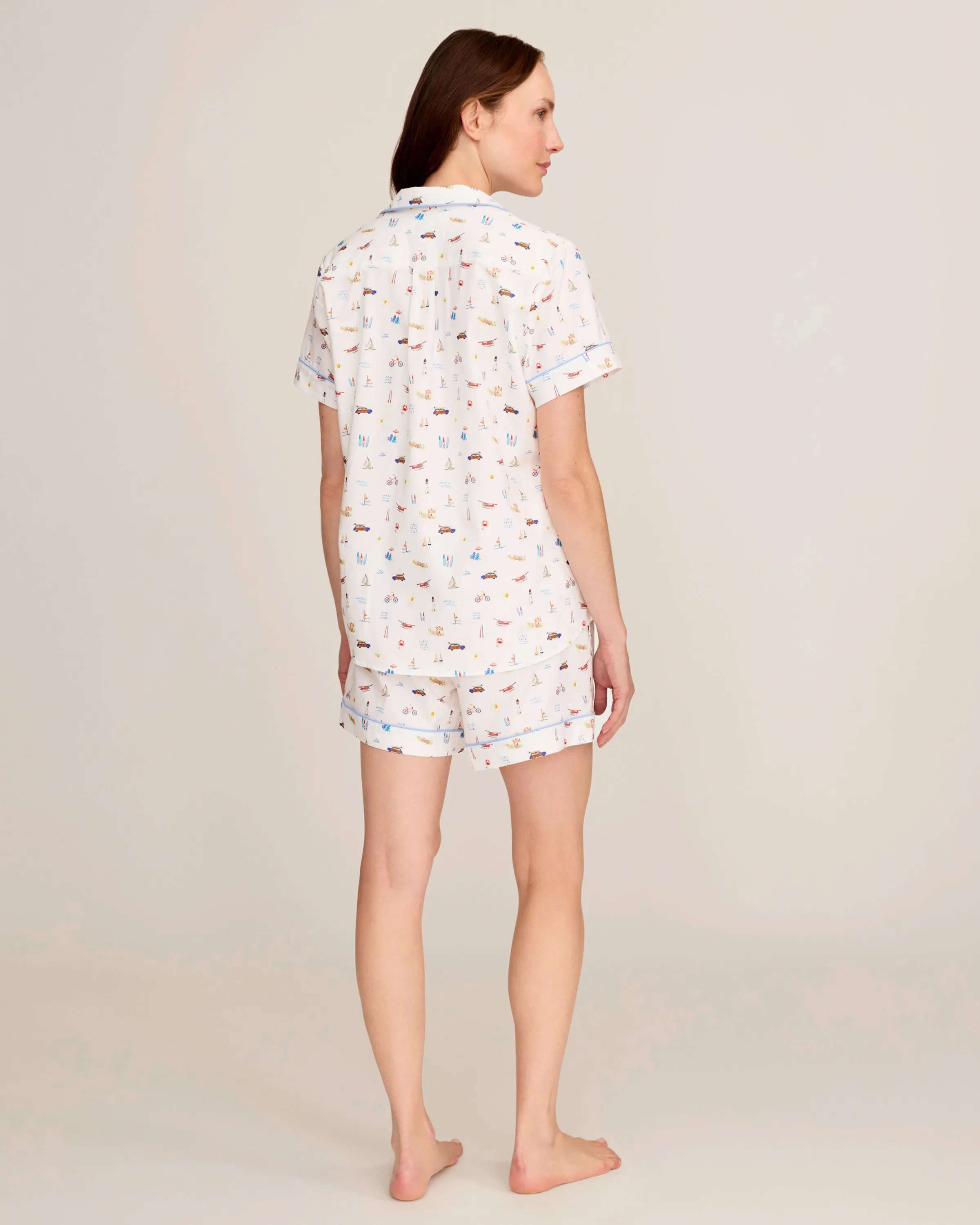 Women's Twill Short Sleeve Short Set in Summer Nostalgia sold by Petite Plume product image thumbnail 4