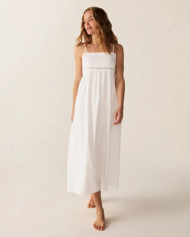Women's Voile Luna Gown in White made by Petite Plume