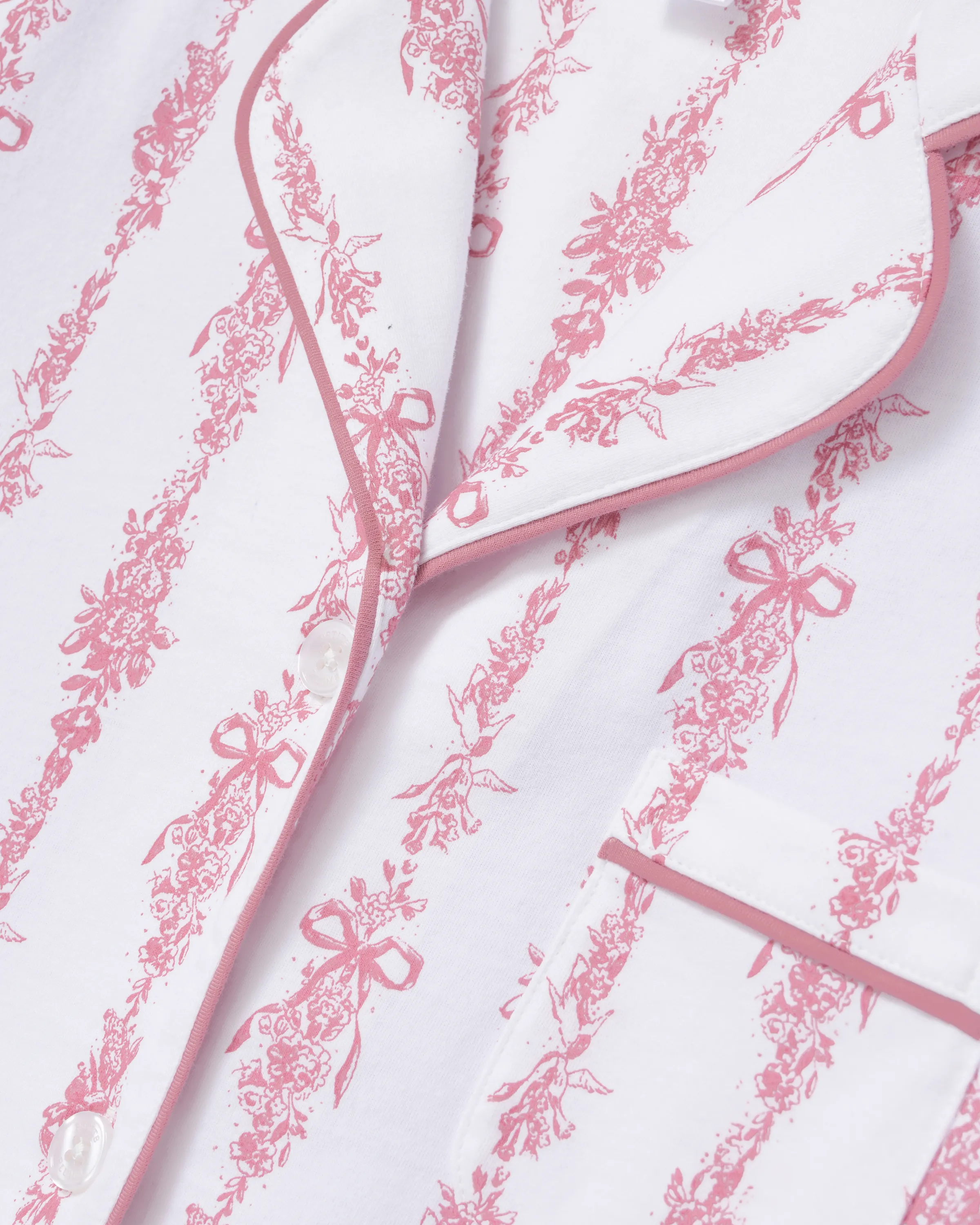 The Poppy Pima Short Set in Pink Mayfair Toile sold by Petite Plume product image thumbnail 5