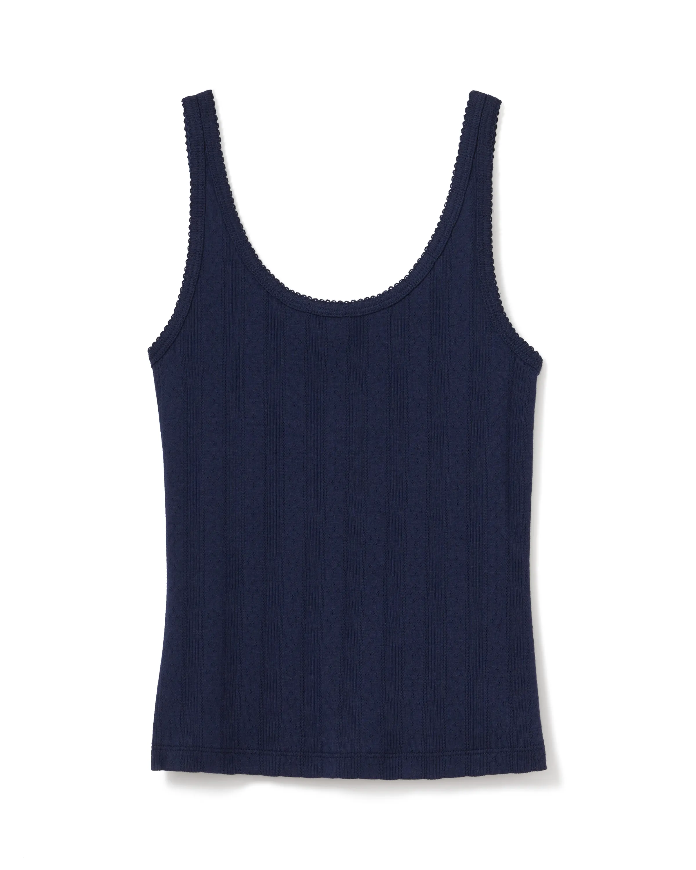 Women's Pointelle Tank in Navy sold by Petite Plume product image thumbnail 5