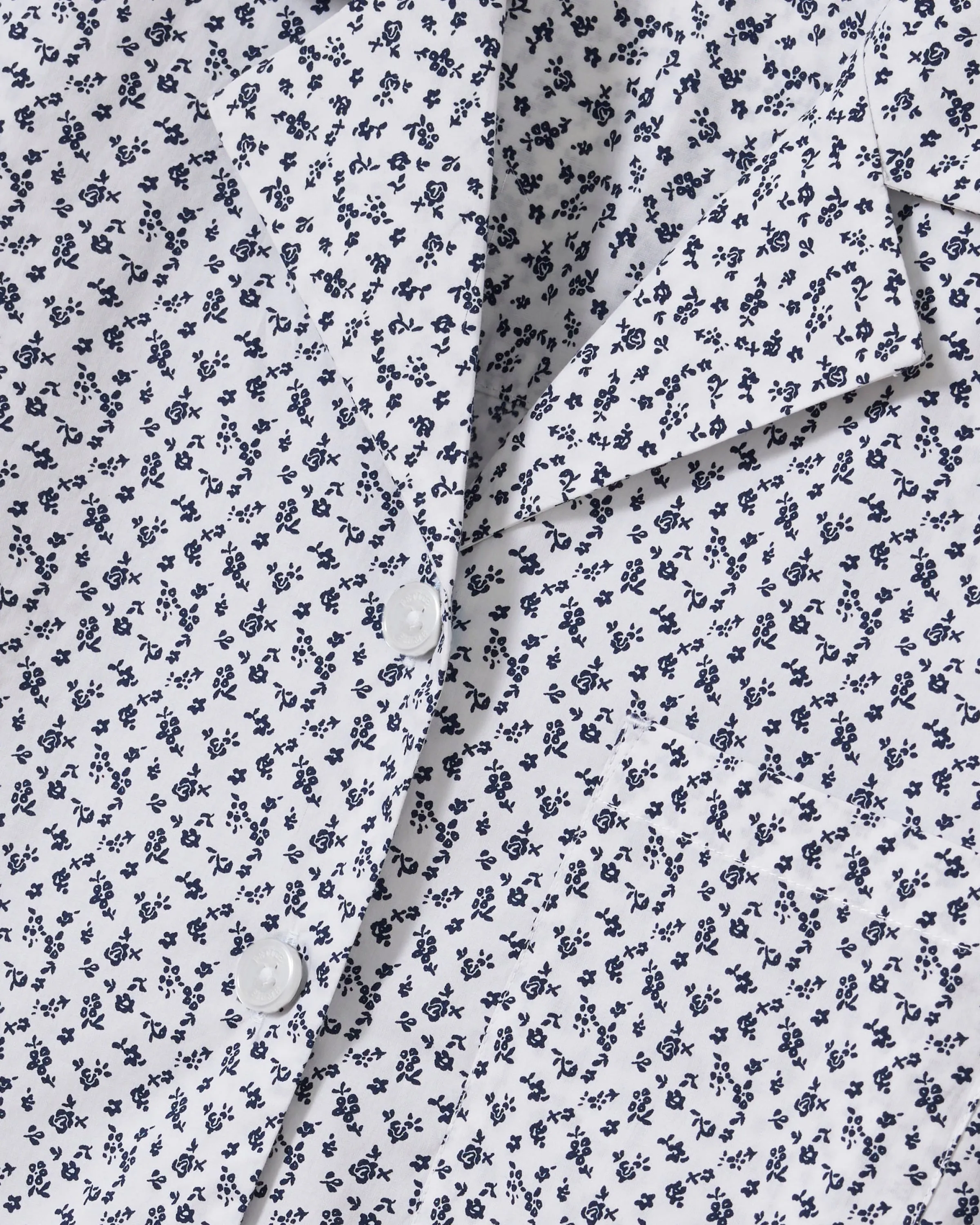 The Olivia Poplin Short Set in Ditsy Waltz White sold by Petite Plume product image thumbnail 5