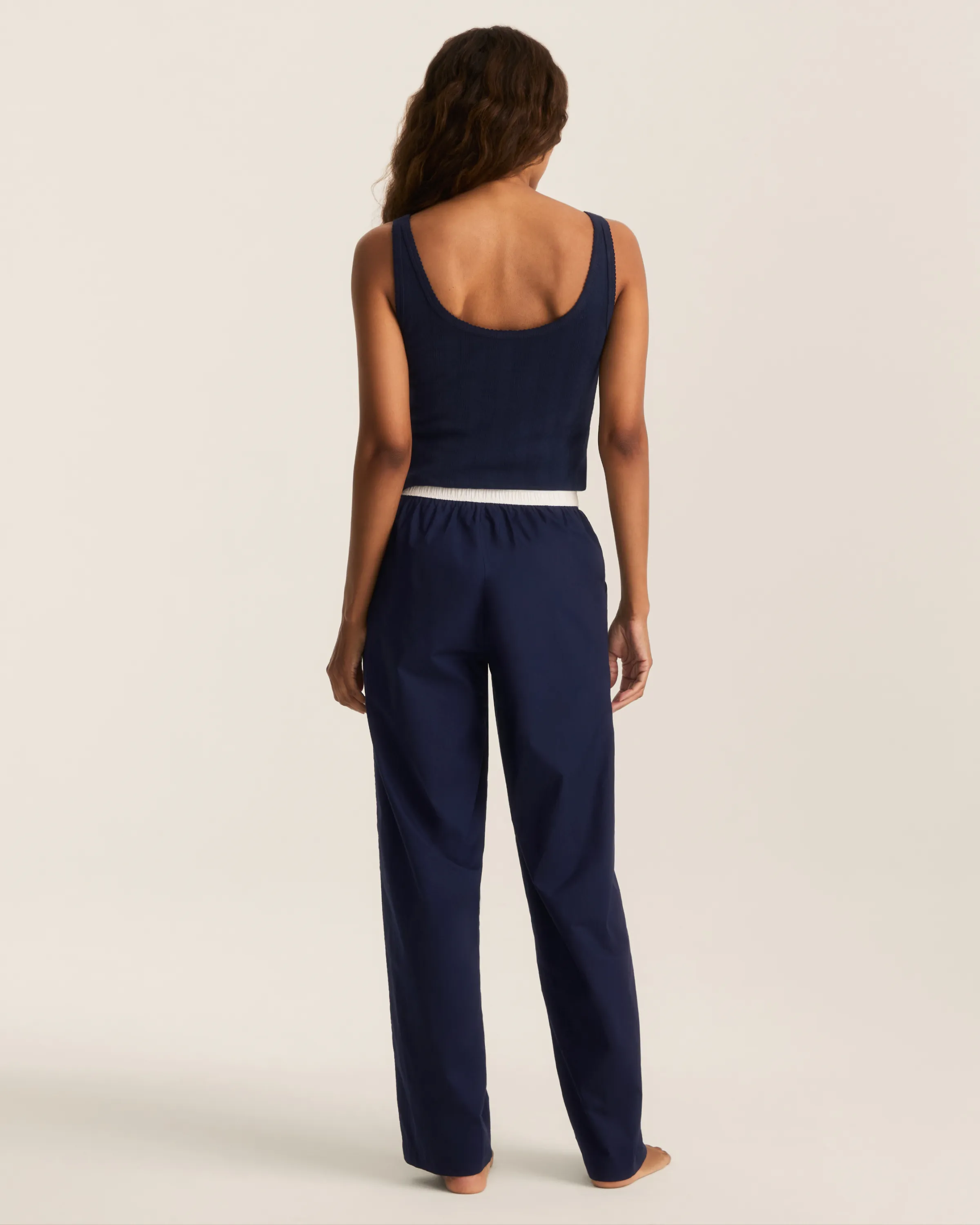 Women's Poplin Romy Pants in Navy sold by Petite Plume product image thumbnail 4