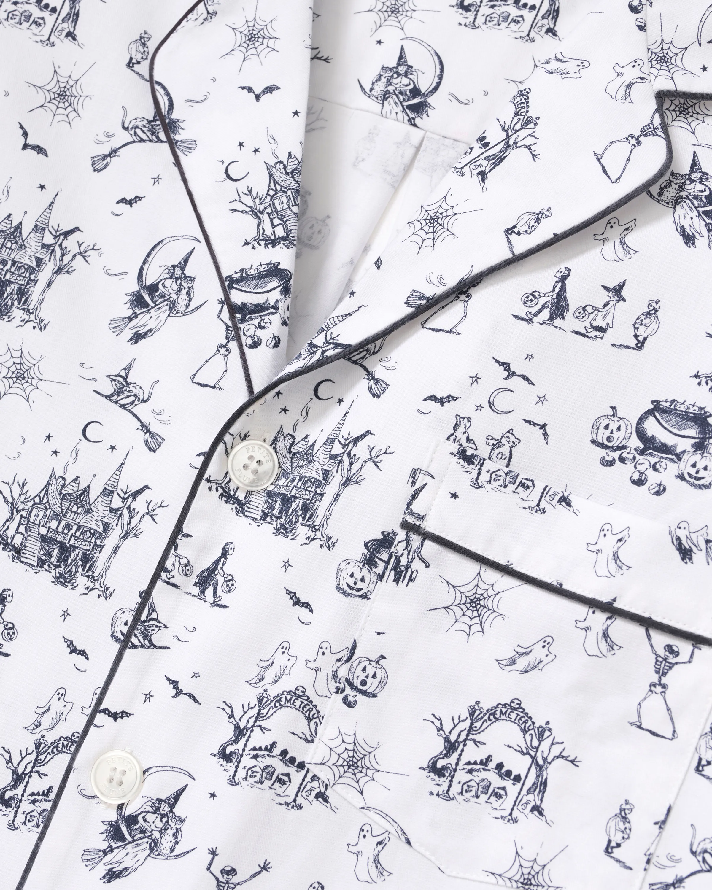 Women's Twill Pajama Set in Hallow's Eve Toile sold by Petite Plume product image thumbnail 5