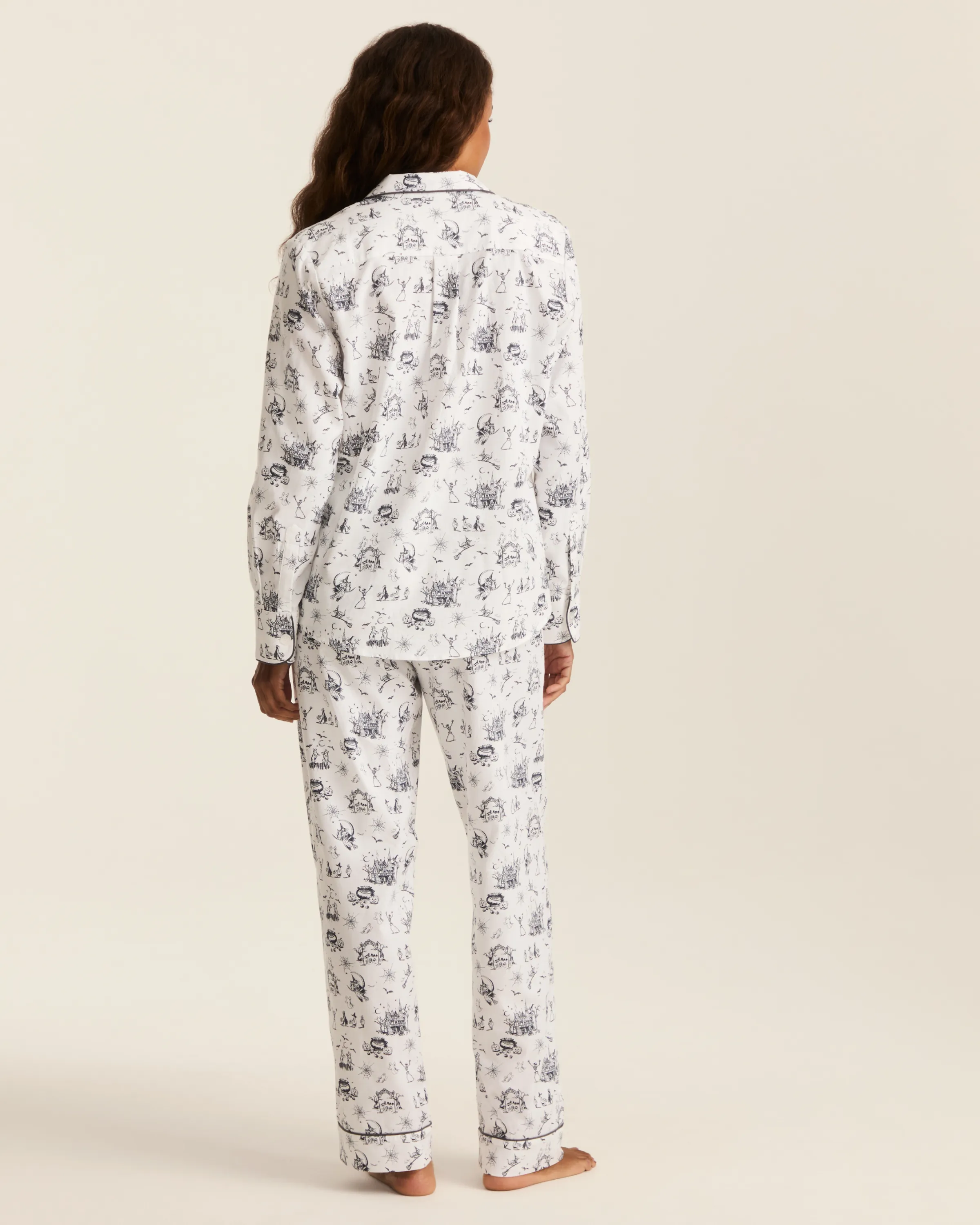 Women's Twill Pajama Set in Hallow's Eve Toile sold by Petite Plume product image thumbnail 4