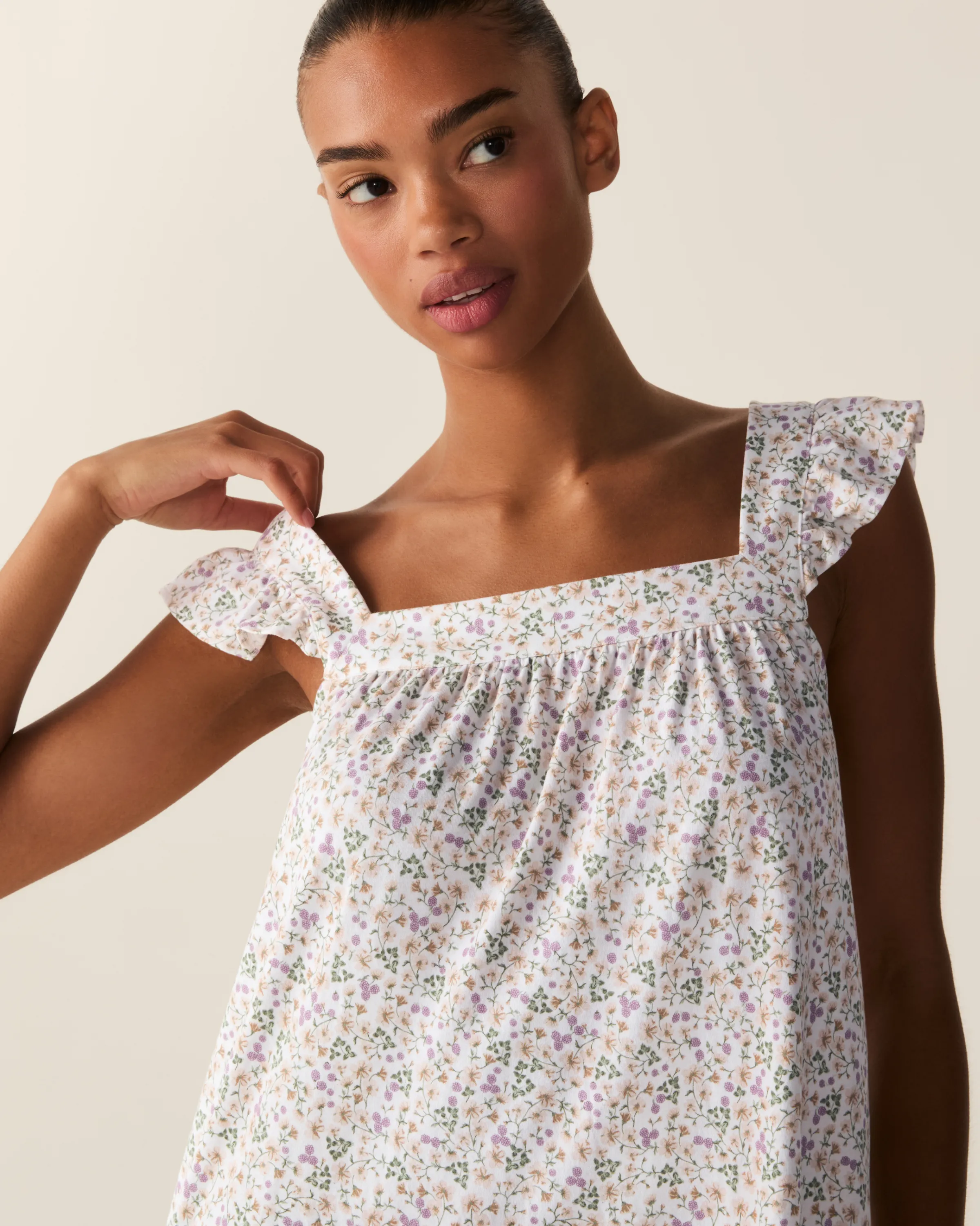 Women's Pima Clara Nightgown in Meadow Bloom sold by Petite Plume product image thumbnail 2