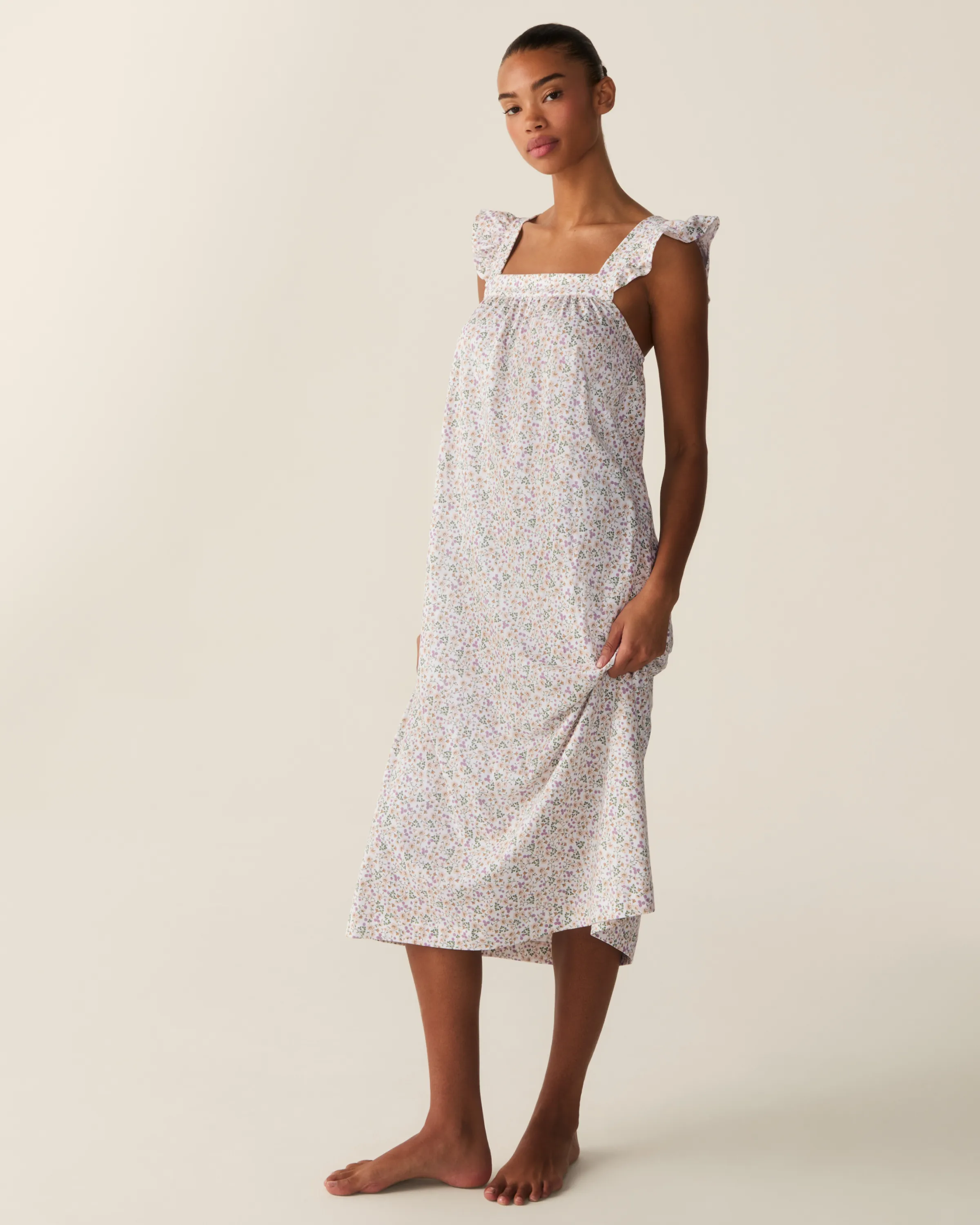 Women's Pima Clara Nightgown in Meadow Bloom sold by Petite Plume product image thumbnail 3