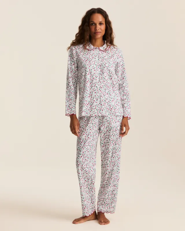 Women's Twill Colette Pajama Set in Winter Garden made by Petite Plume