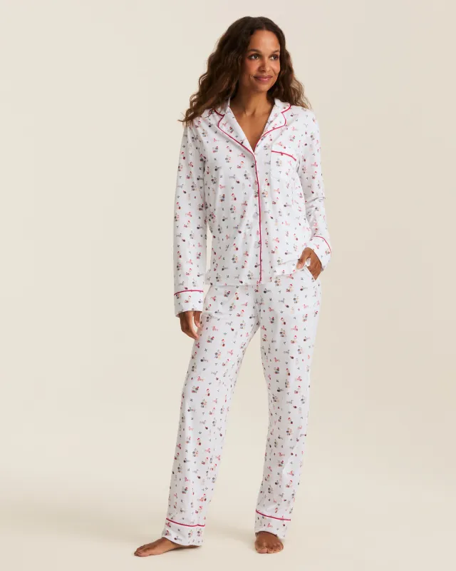 Women's Pima Pajama Set in Woof de Noël made by Petite Plume