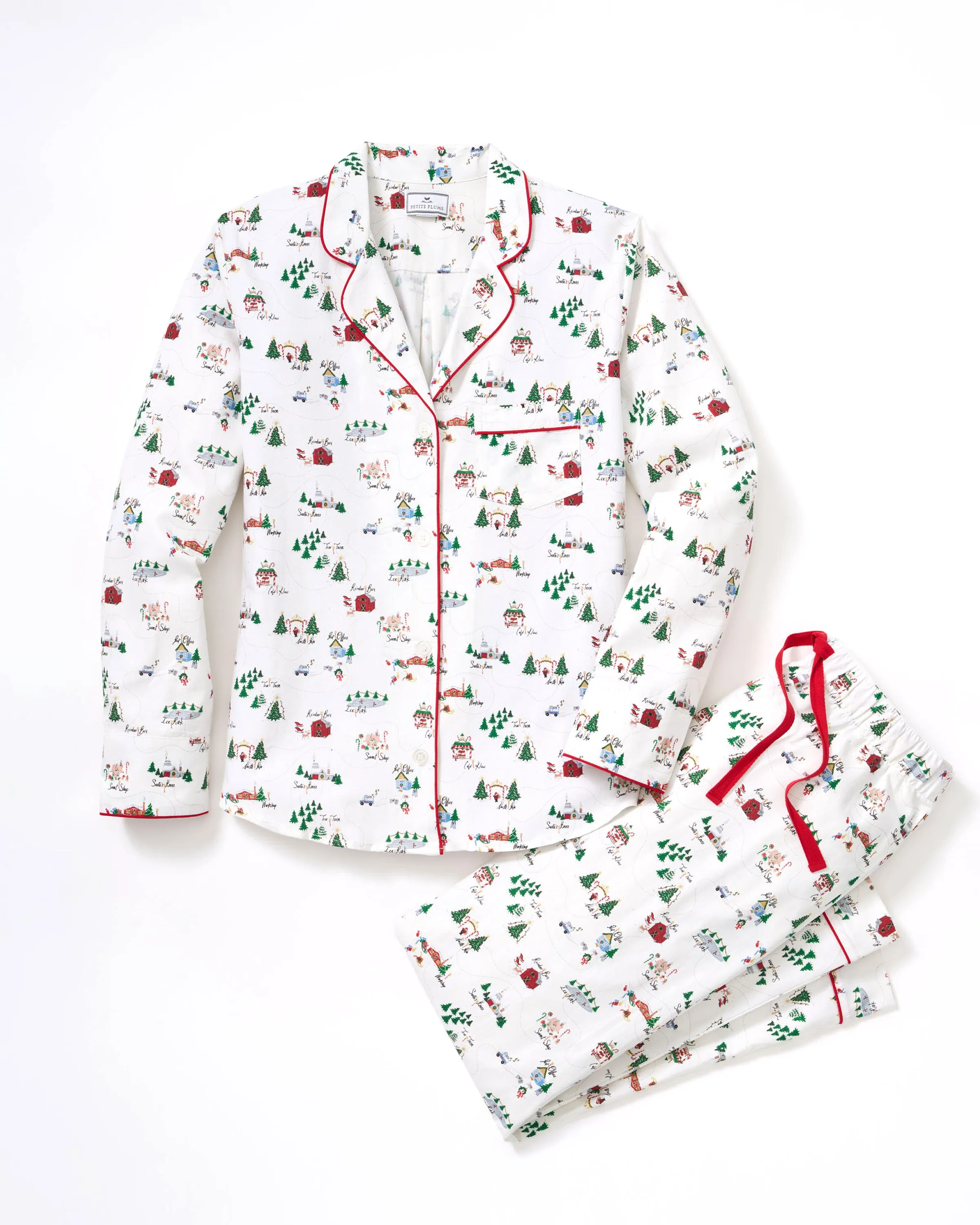 Women's Twill Pajama Set in North Pole Chronicles sold by Petite Plume product image thumbnail 5