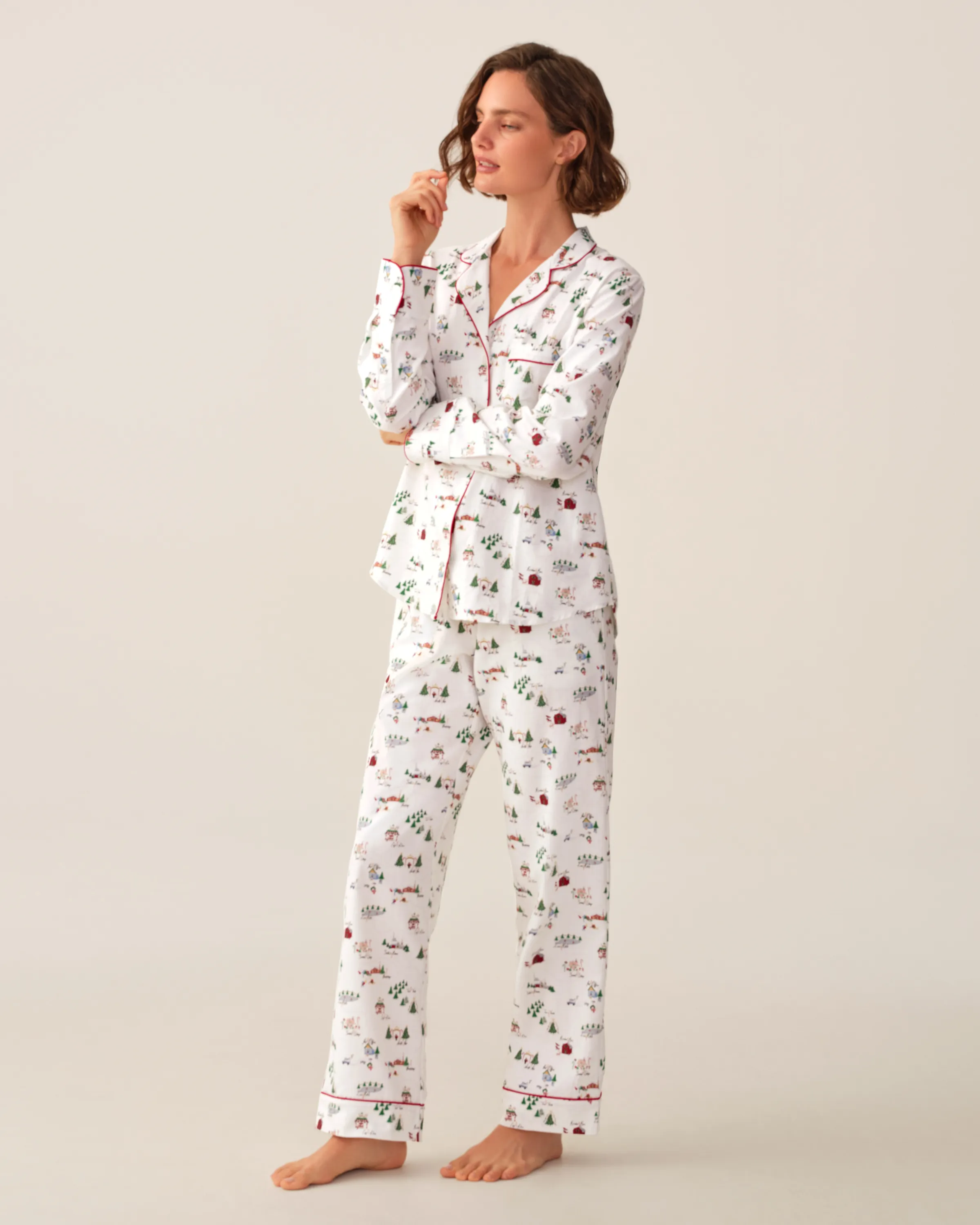 Women's Twill Pajama Set in North Pole Chronicles sold by Petite Plume product image thumbnail 3