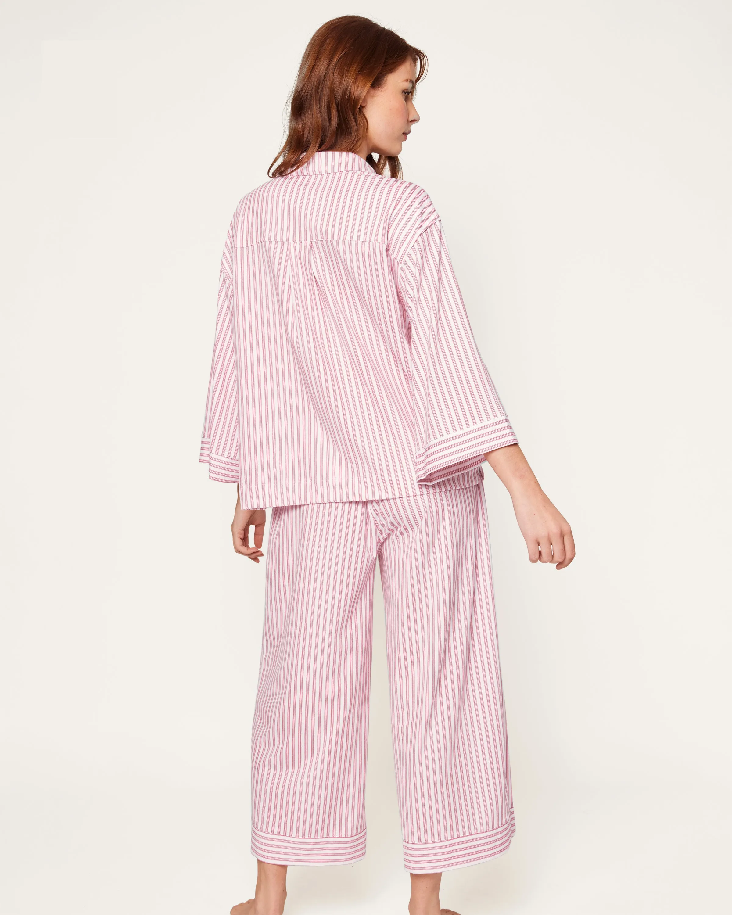 The Olivia Wide Leg Pima Pajama Set with "Hotty Toddy" Embroidery sold by Petite Plume product image thumbnail 5