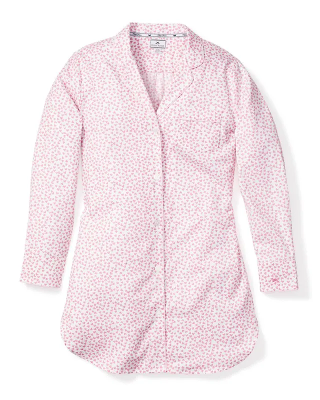 Women's Twill Nightshirt in Sweethearts sold by Petite Plume