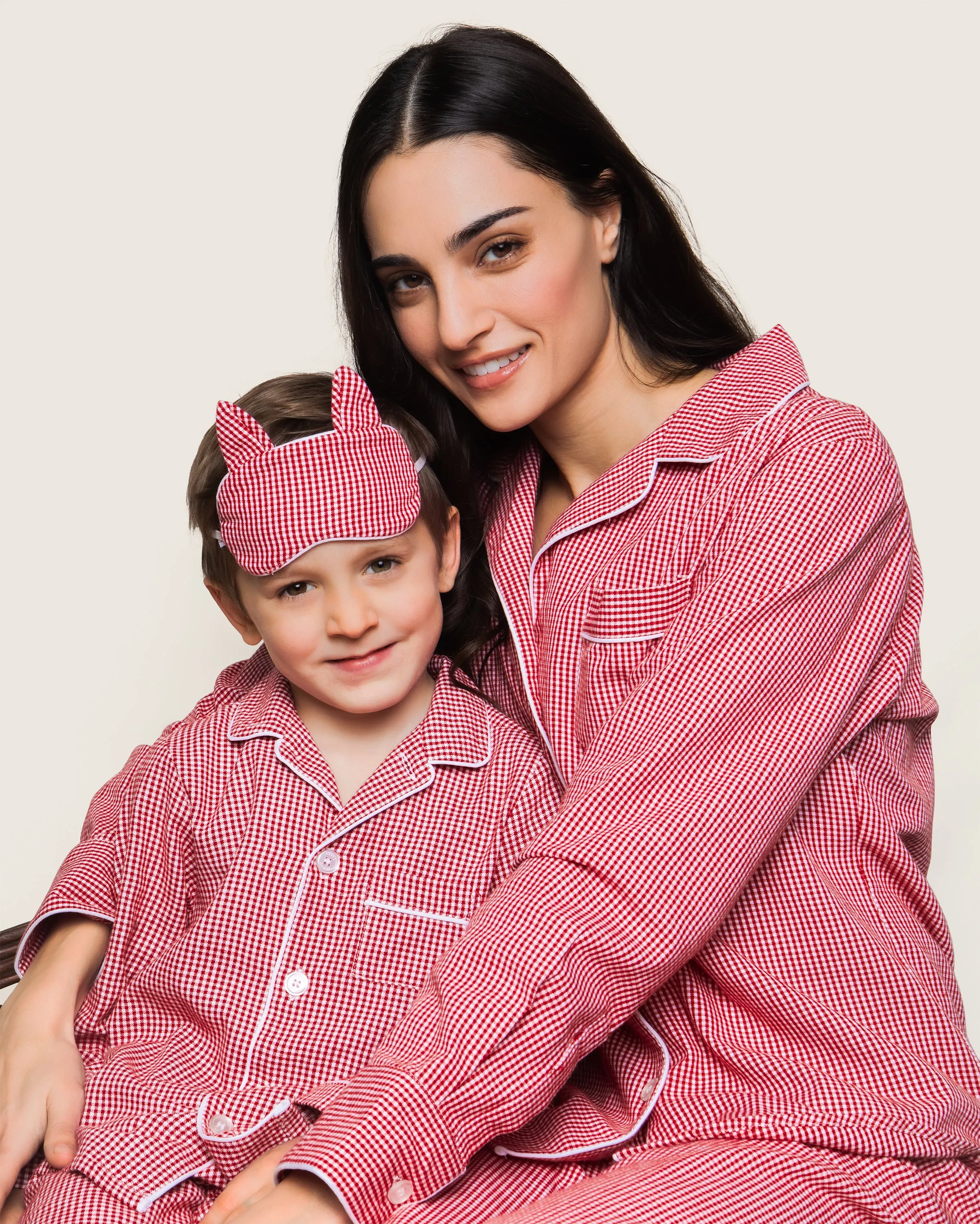 Women's Flannel Pajama Set in Red Mini Gingham sold by Petite Plume product image thumbnail 3
