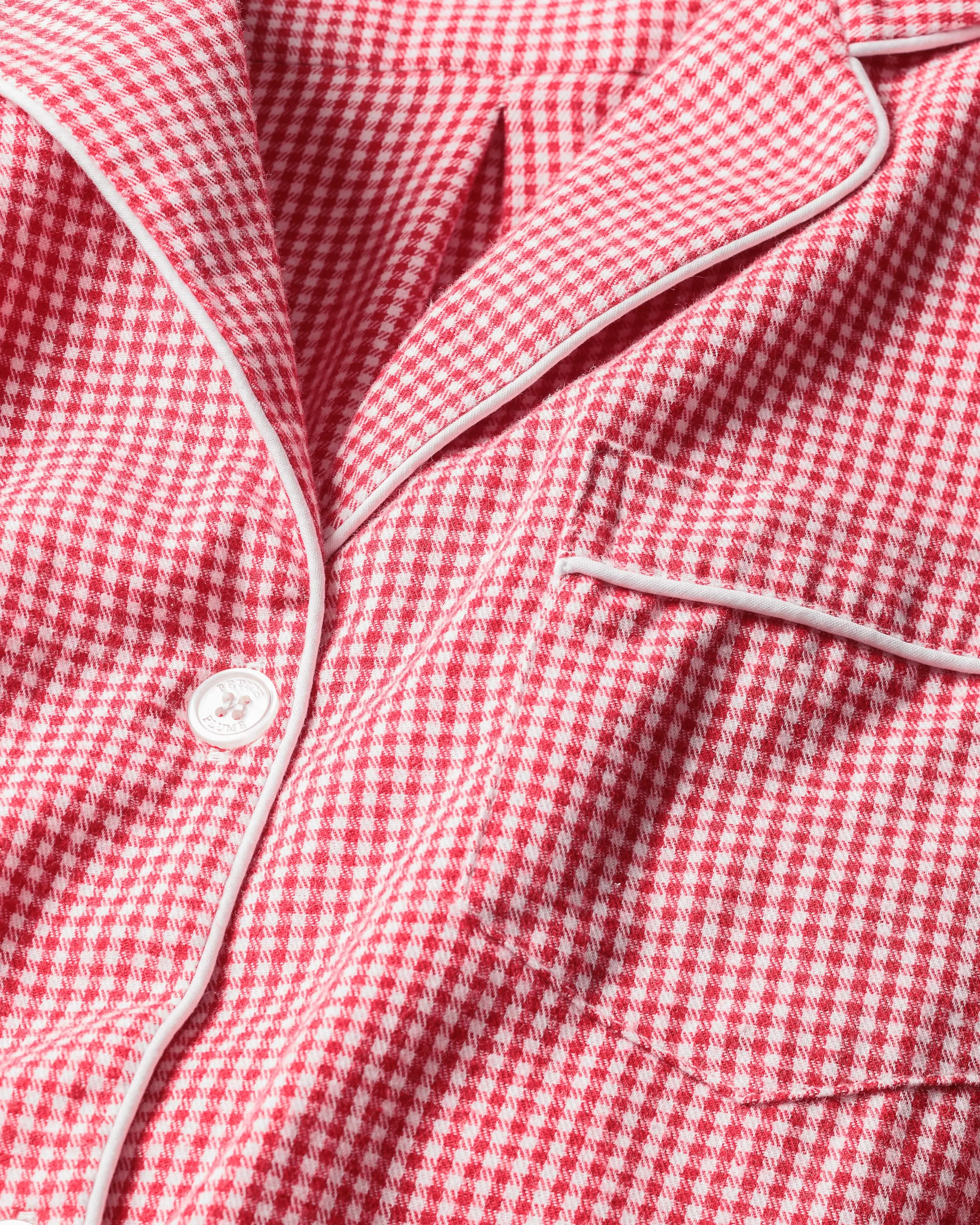 Women's Flannel Pajama Set in Red Mini Gingham sold by Petite Plume product image thumbnail 5