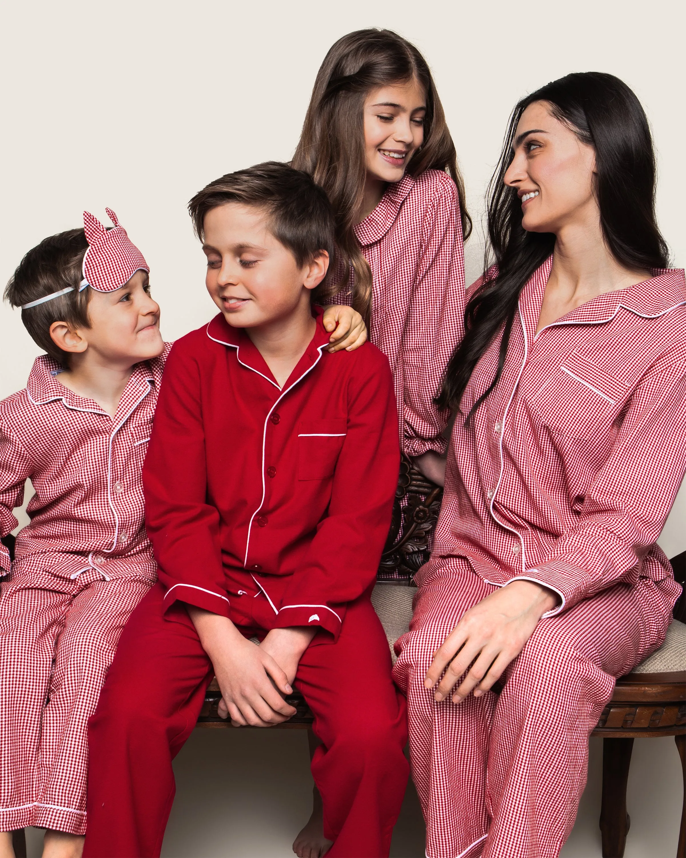 Women's Flannel Pajama Set in Red Mini Gingham sold by Petite Plume product image thumbnail 4