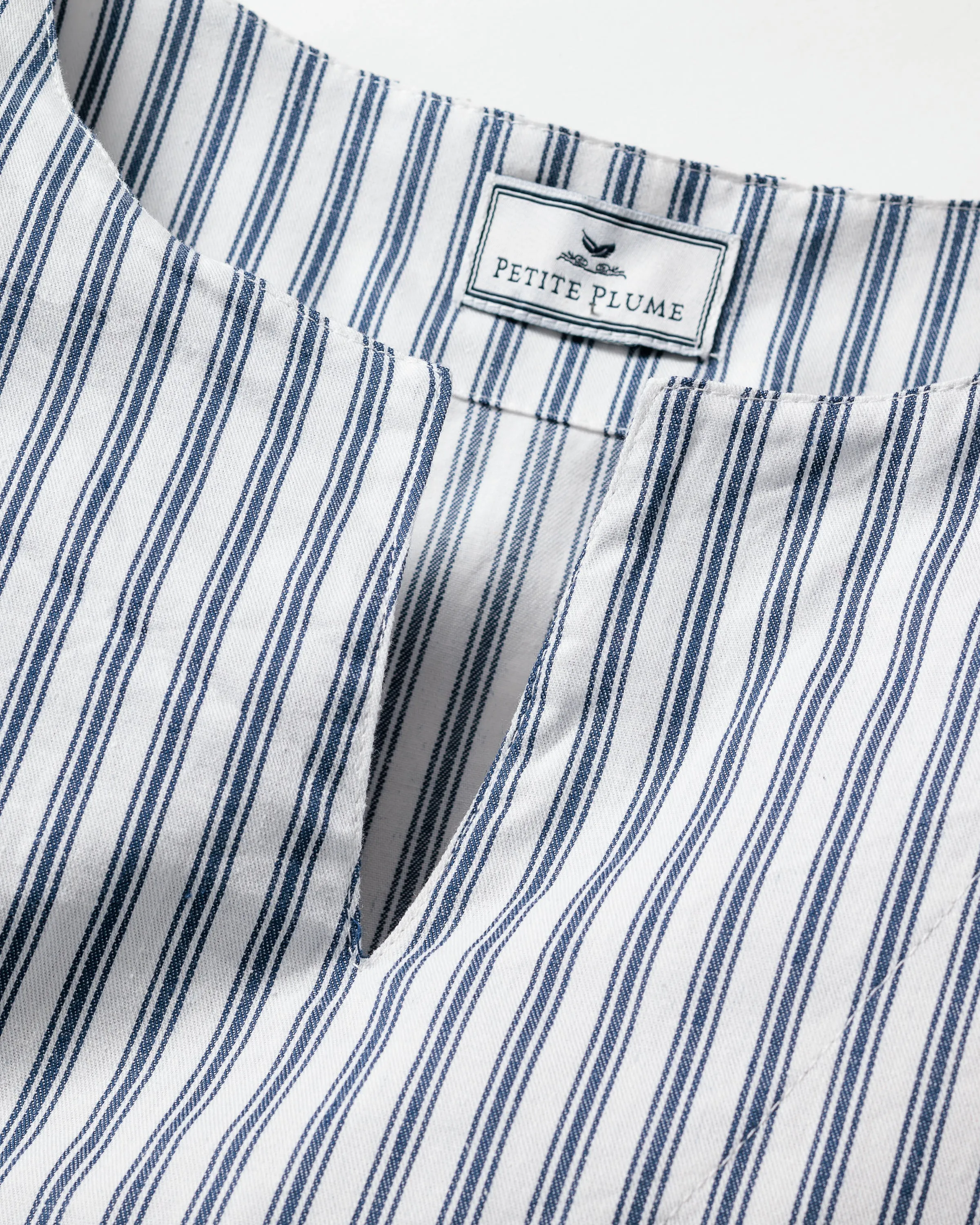 Women's Twill Caftan in Navy French Ticking sold by Petite Plume product image thumbnail 5