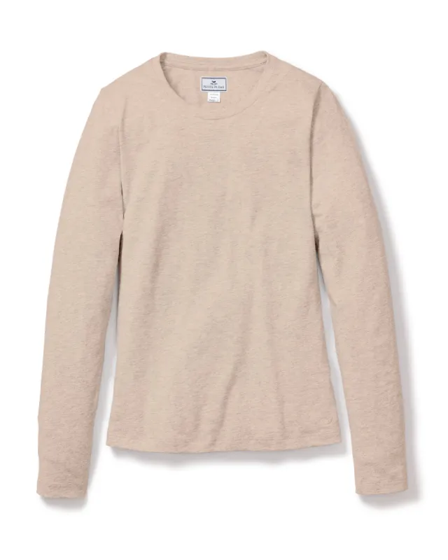 Women's Pima Long Sleeve Top in Camel sold by Petite Plume