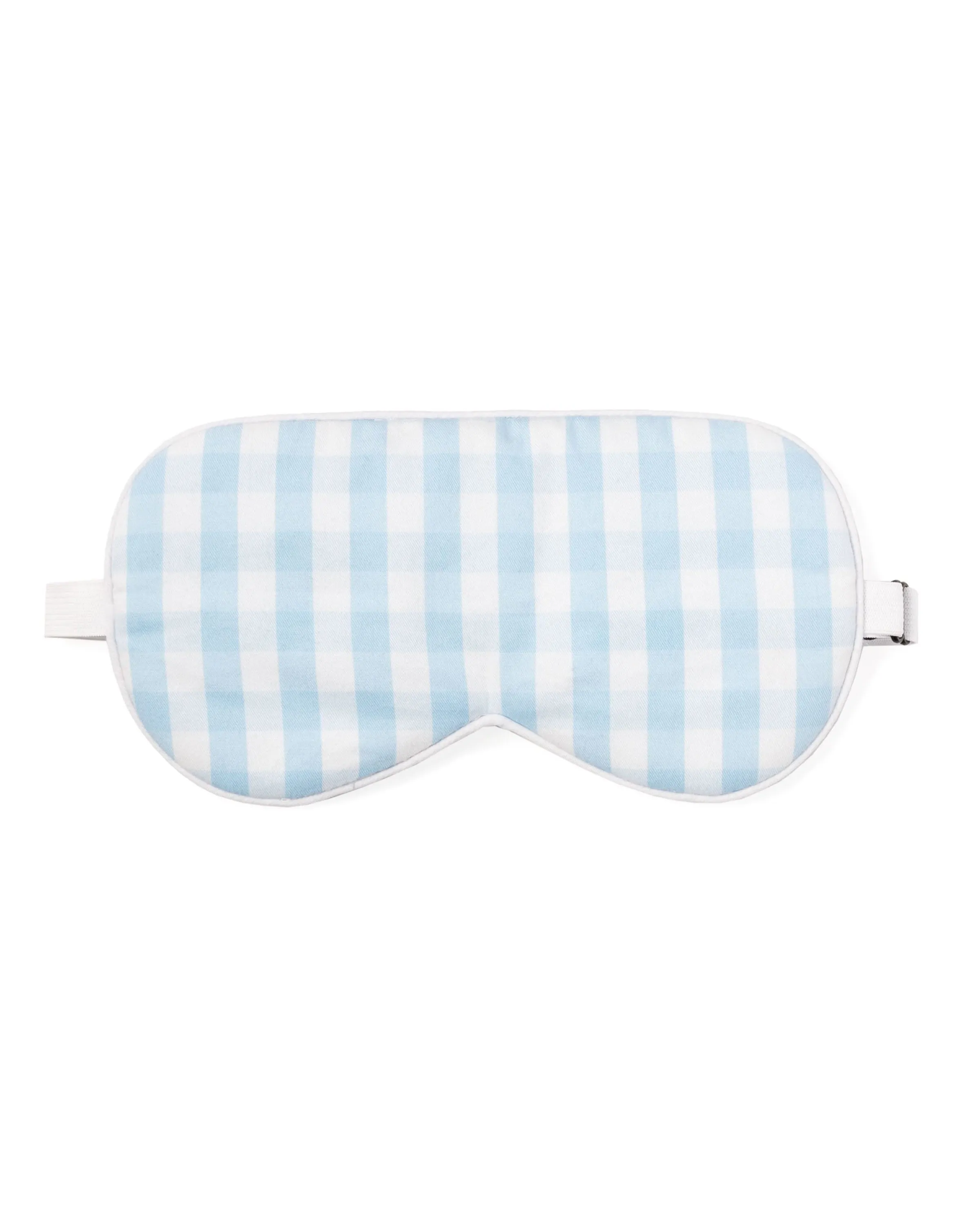 Adult's Twill Sleep Mask in Light Blue Gingham sold by Petite Plume