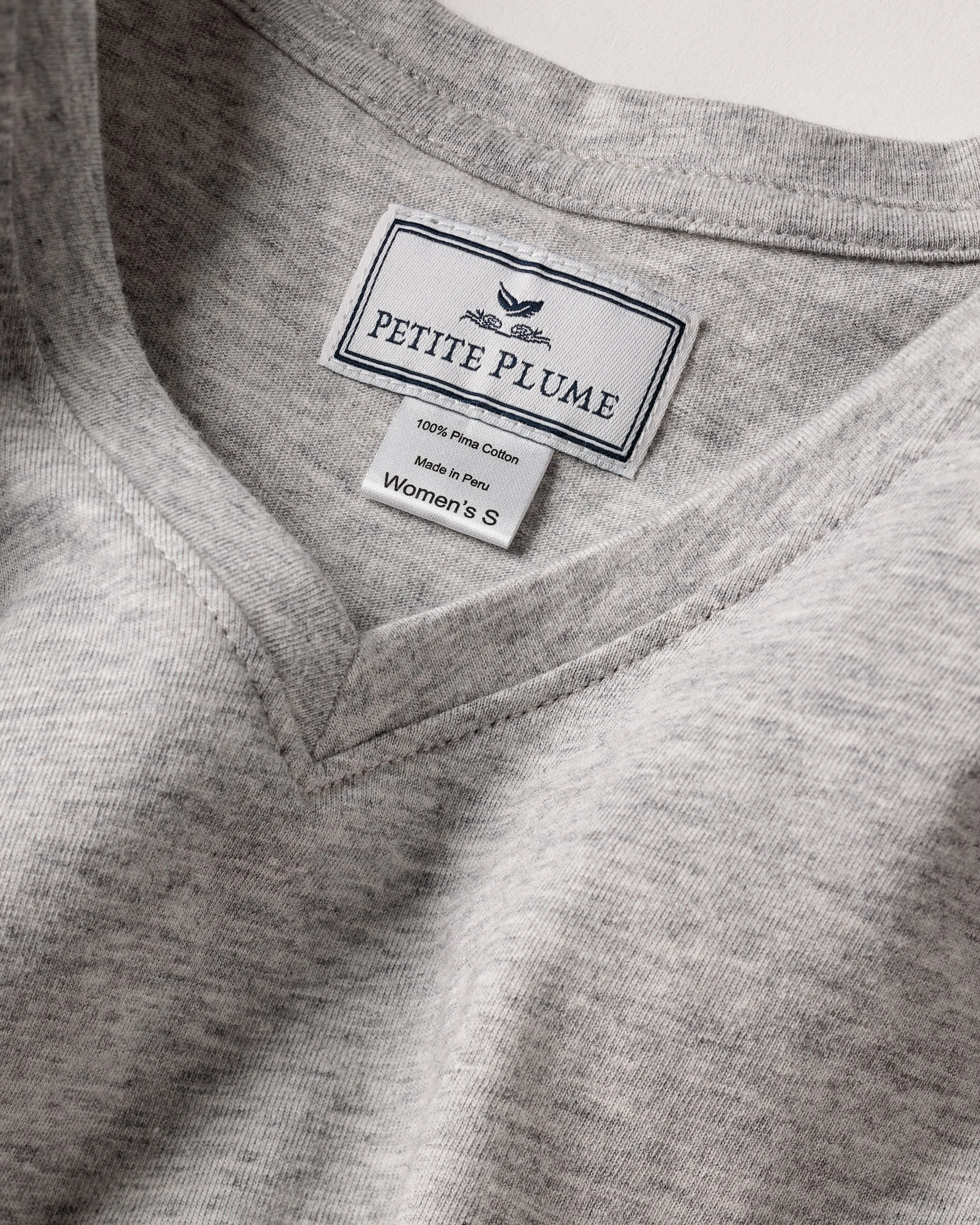 Women's Pima Short Sleeve Top in Light Grey sold by Petite Plume product image thumbnail 2