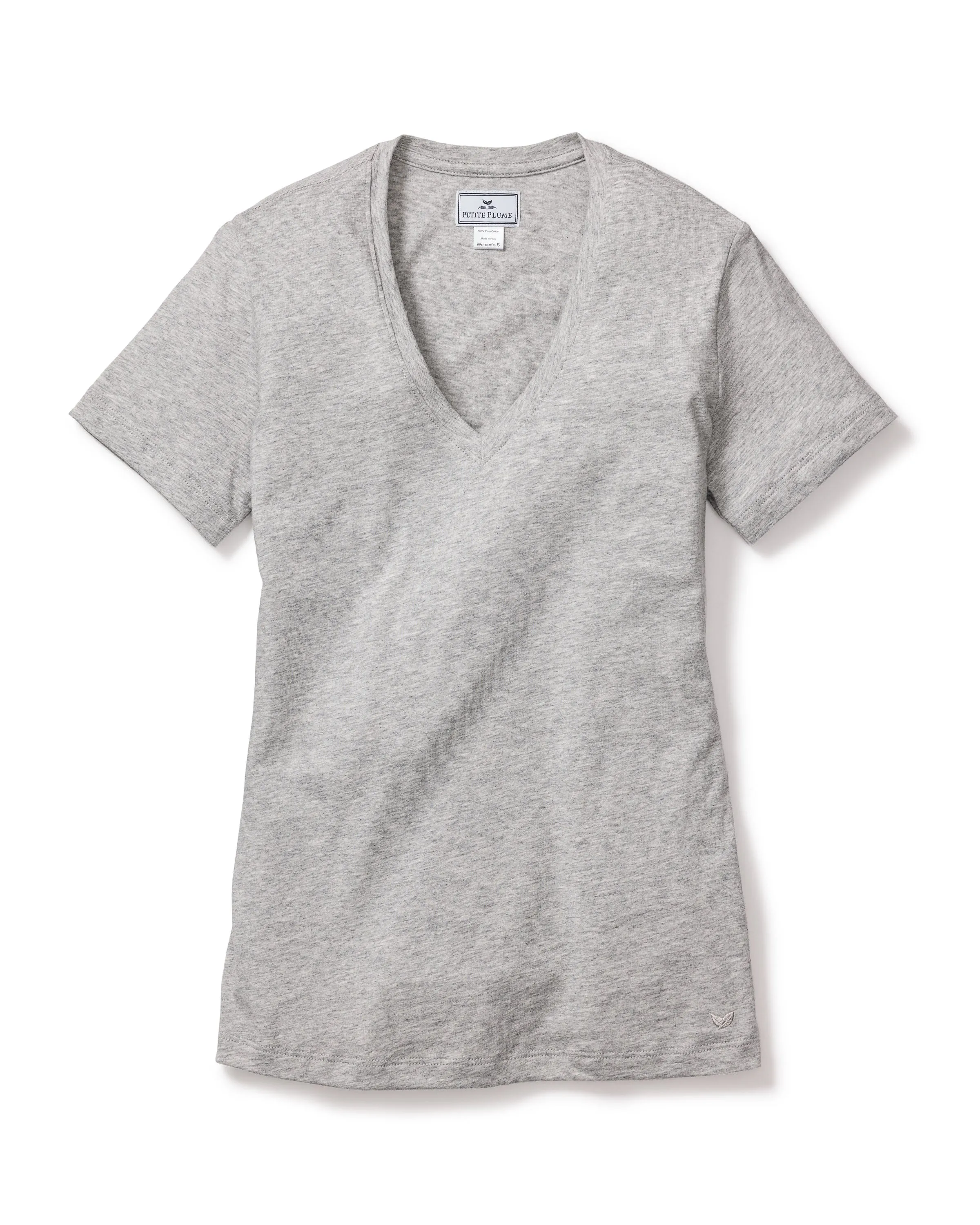 Women's Pima Short Sleeve Top in Light Grey sold by Petite Plume