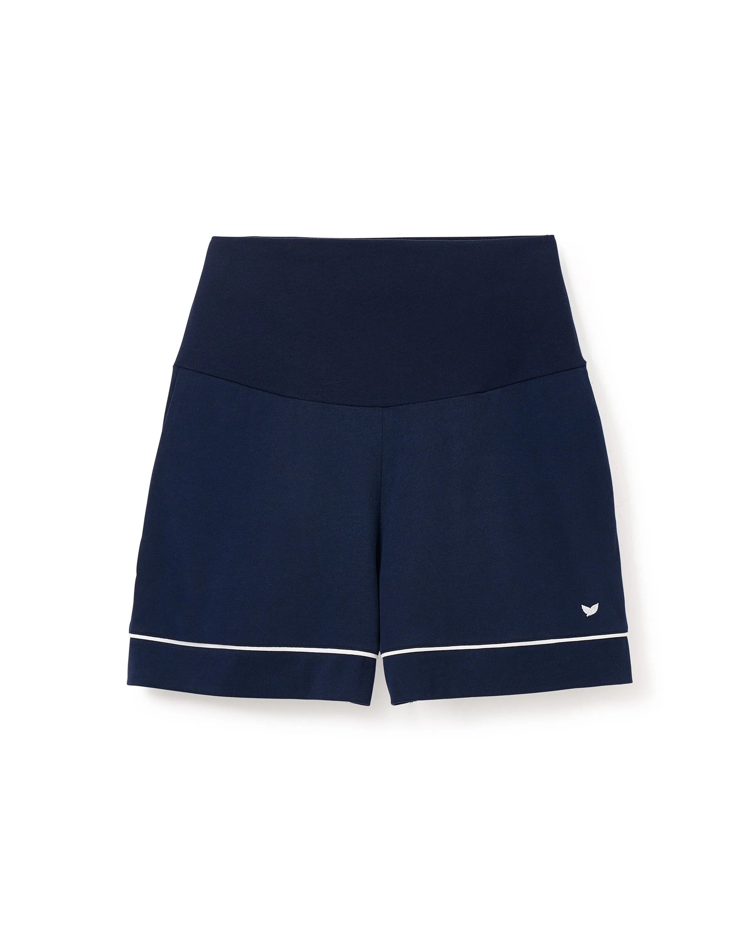 Women's Pima Maternity Shorts in Navy sold by Petite Plume