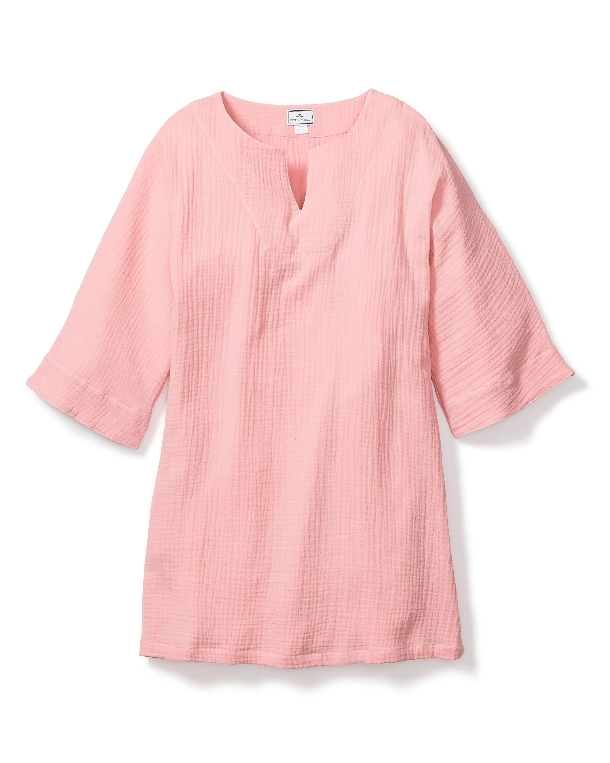 Women's Gauze Short Caftan in Pink sold by Petite Plume