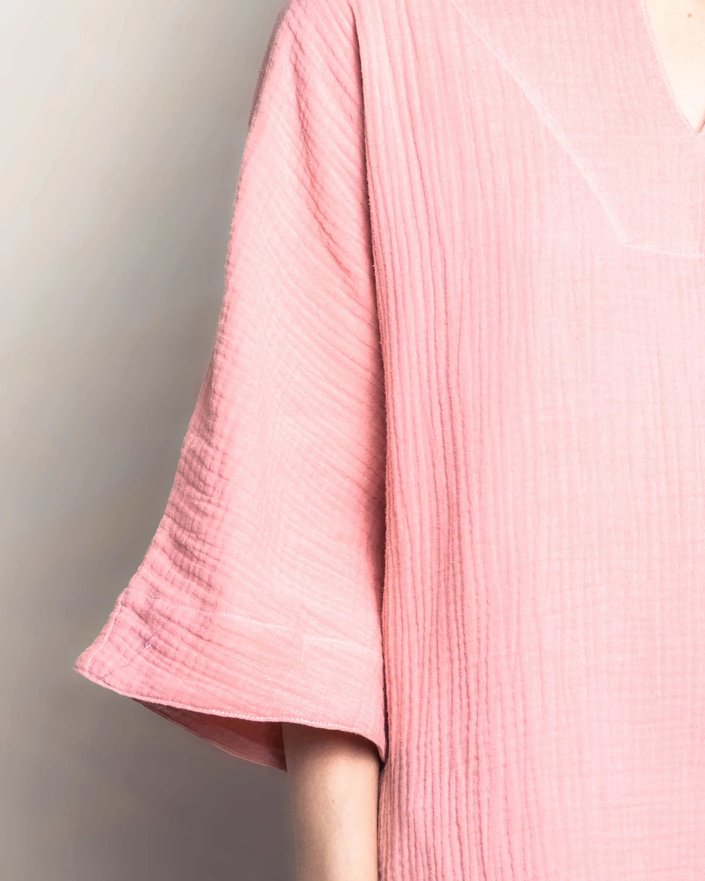 Women's Gauze Short Caftan in Pink sold by Petite Plume product image thumbnail 3