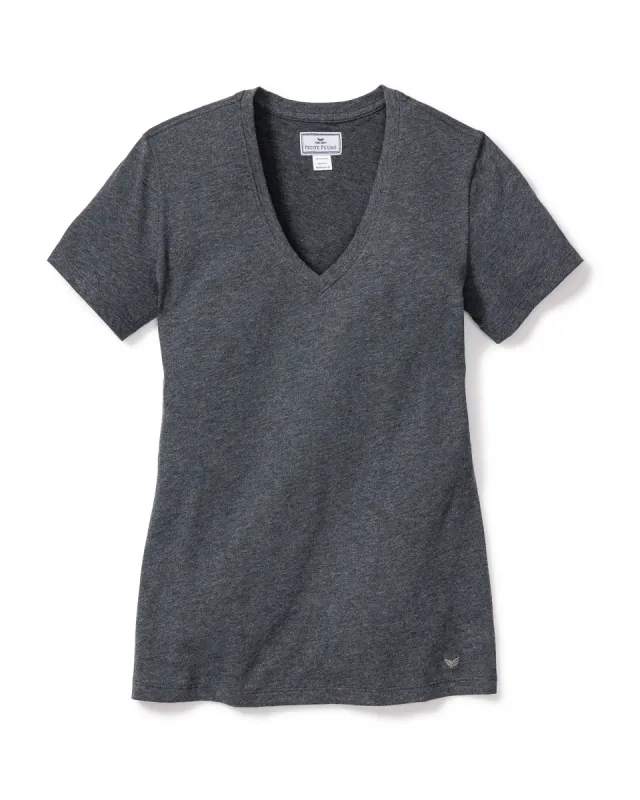 Women's Pima Short Sleeve Top in Dark Heather Grey sold by Petite Plume