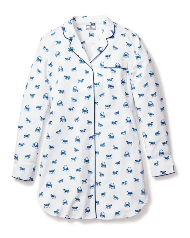 Women's Twill Nightshirt in The Equestrian sold by Petite Plume