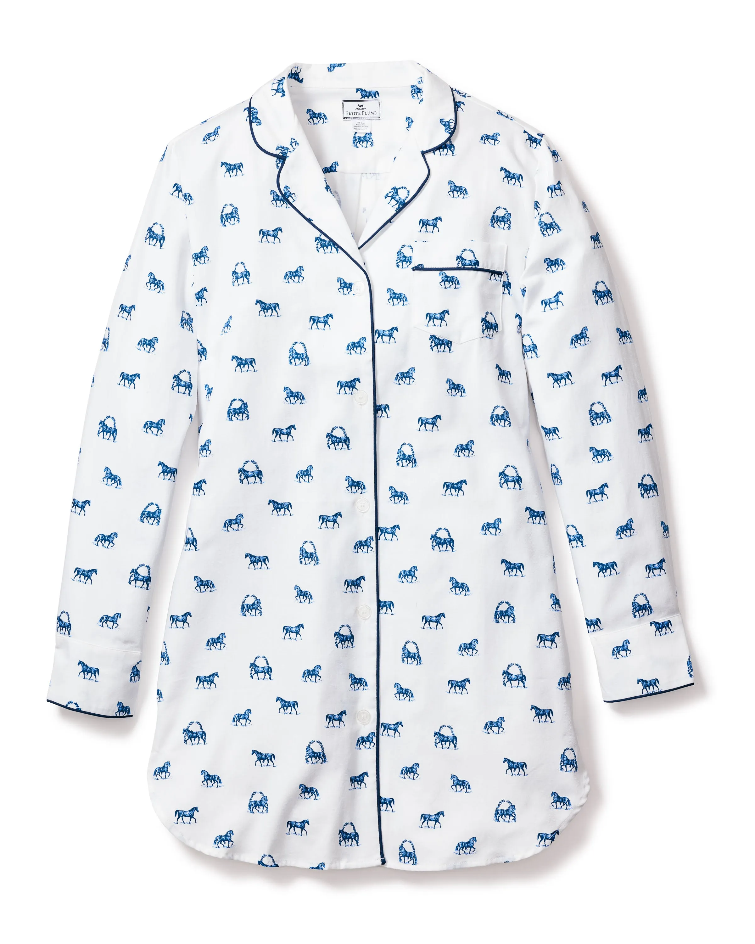 Women's Twill Nightshirt in The Equestrian sold by Petite Plume