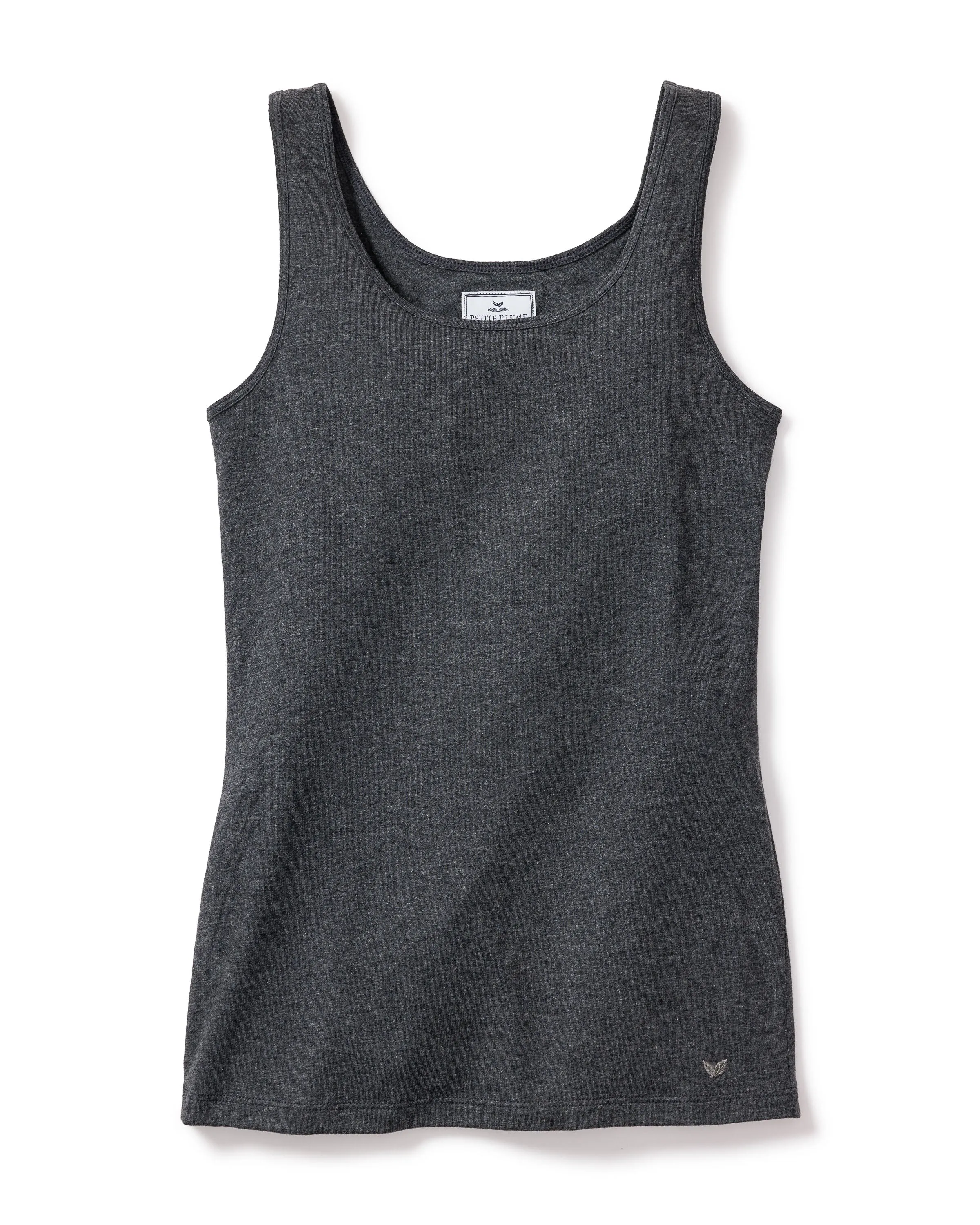 Women's Pima Tank Top in Dark Heather Grey sold by Petite Plume