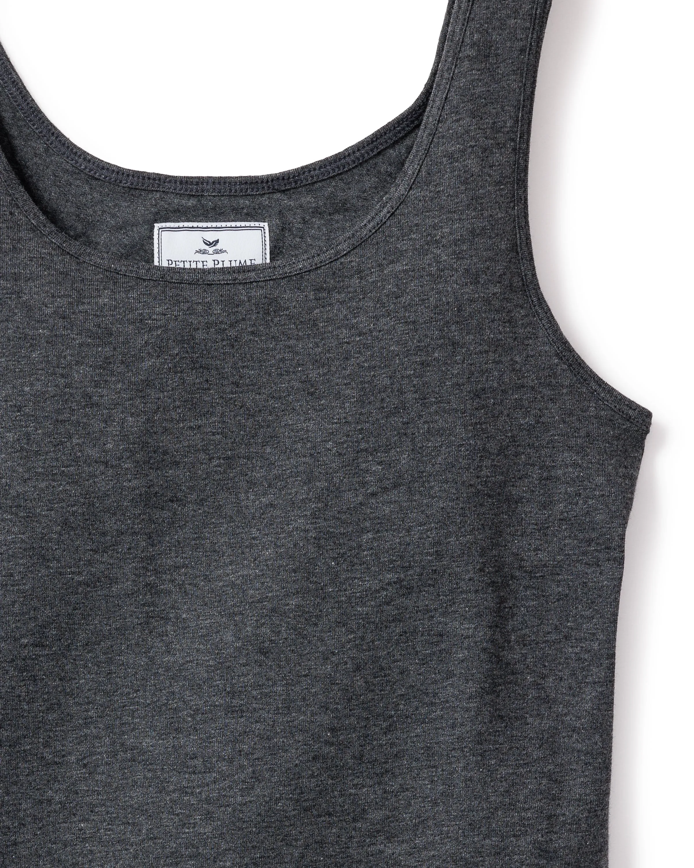 Women's Pima Tank Top in Dark Heather Grey sold by Petite Plume product image thumbnail 3