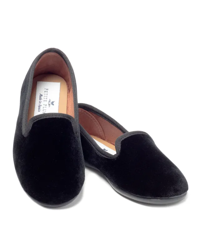 Women's Hamptons Loafer in Black Velvet sold by Petite Plume