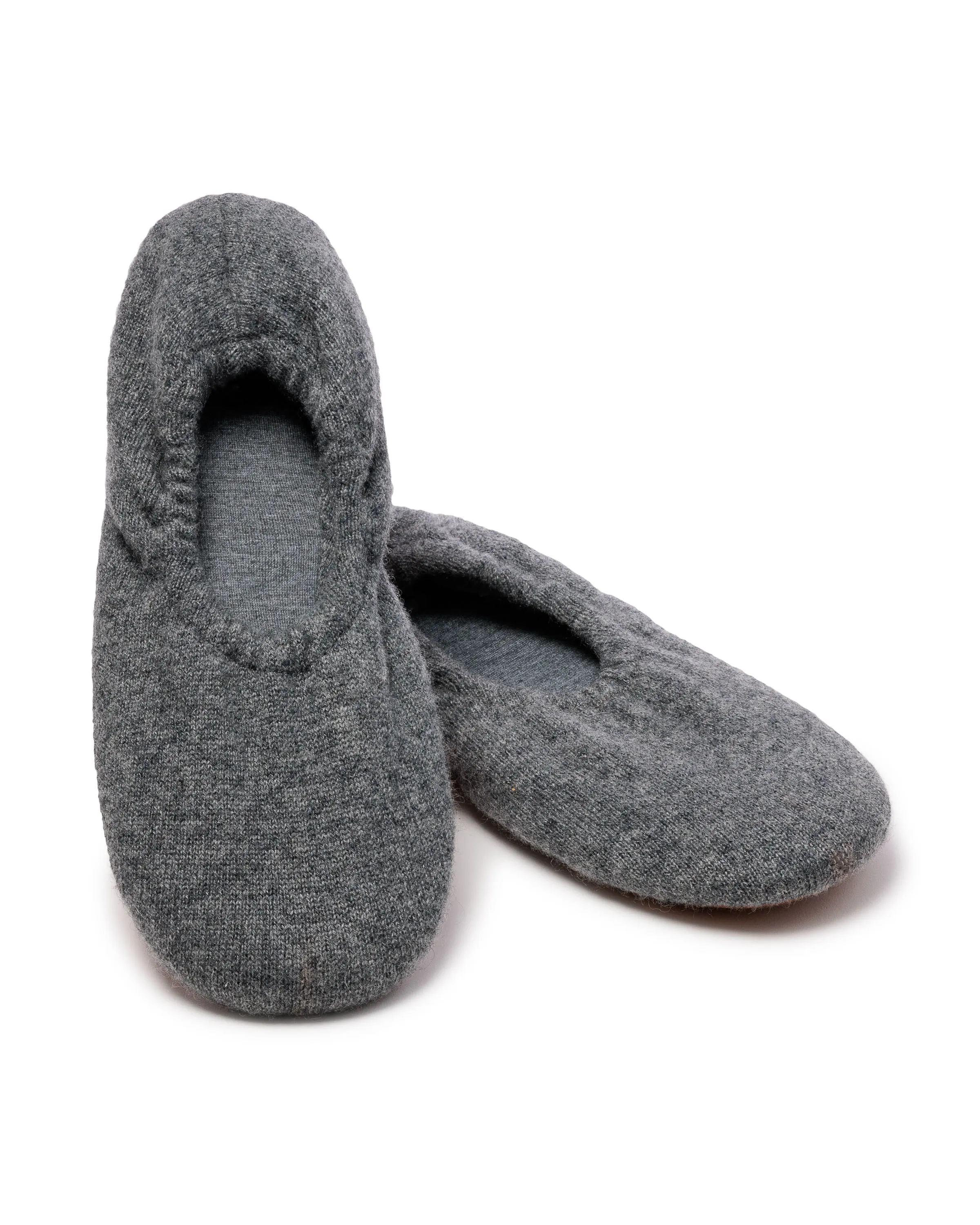 Women's Cashmere Slippers in Dark Grey sold by Petite Plume