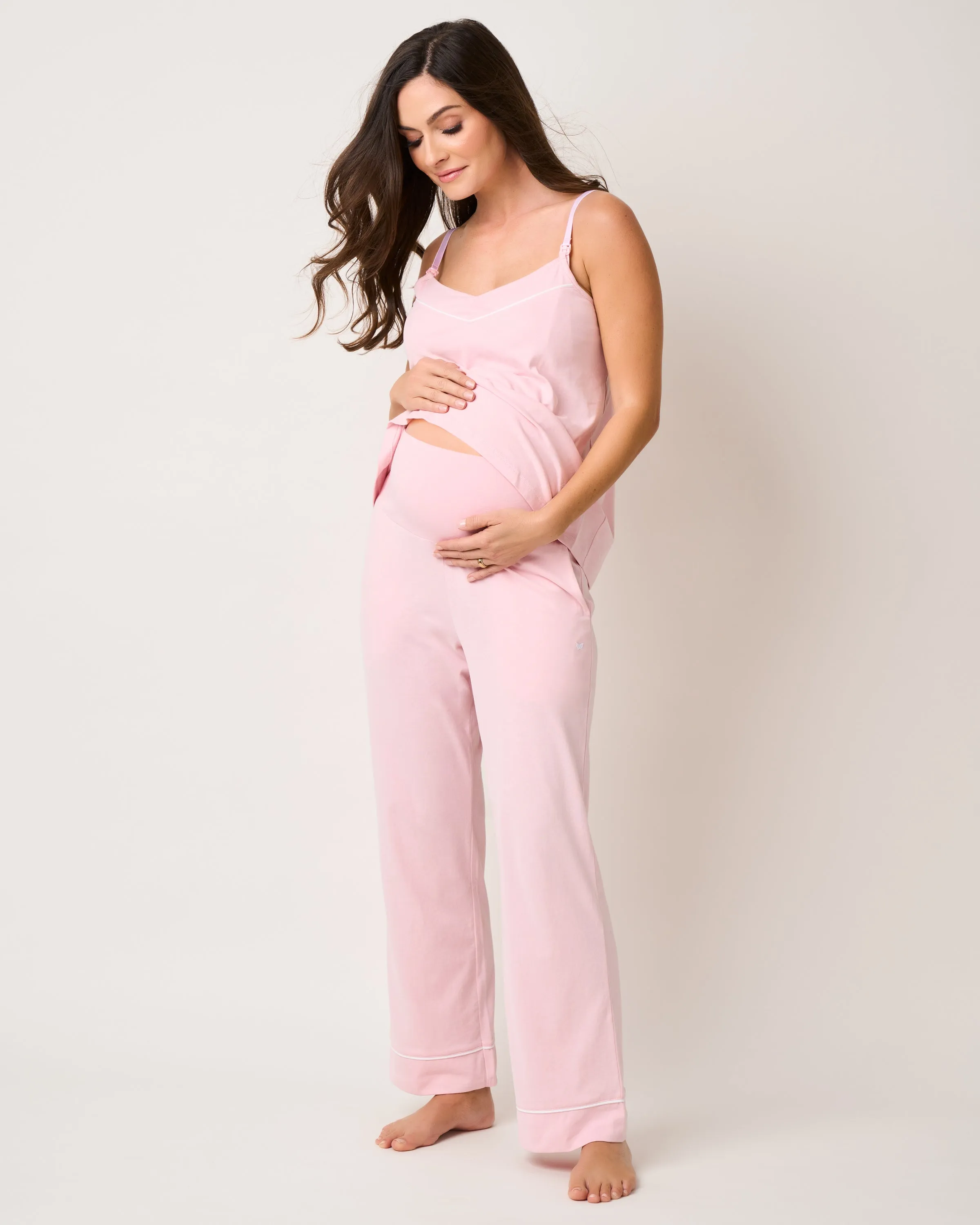 Women's Pima Maternity Pants in Pink sold by Petite Plume product image thumbnail 3