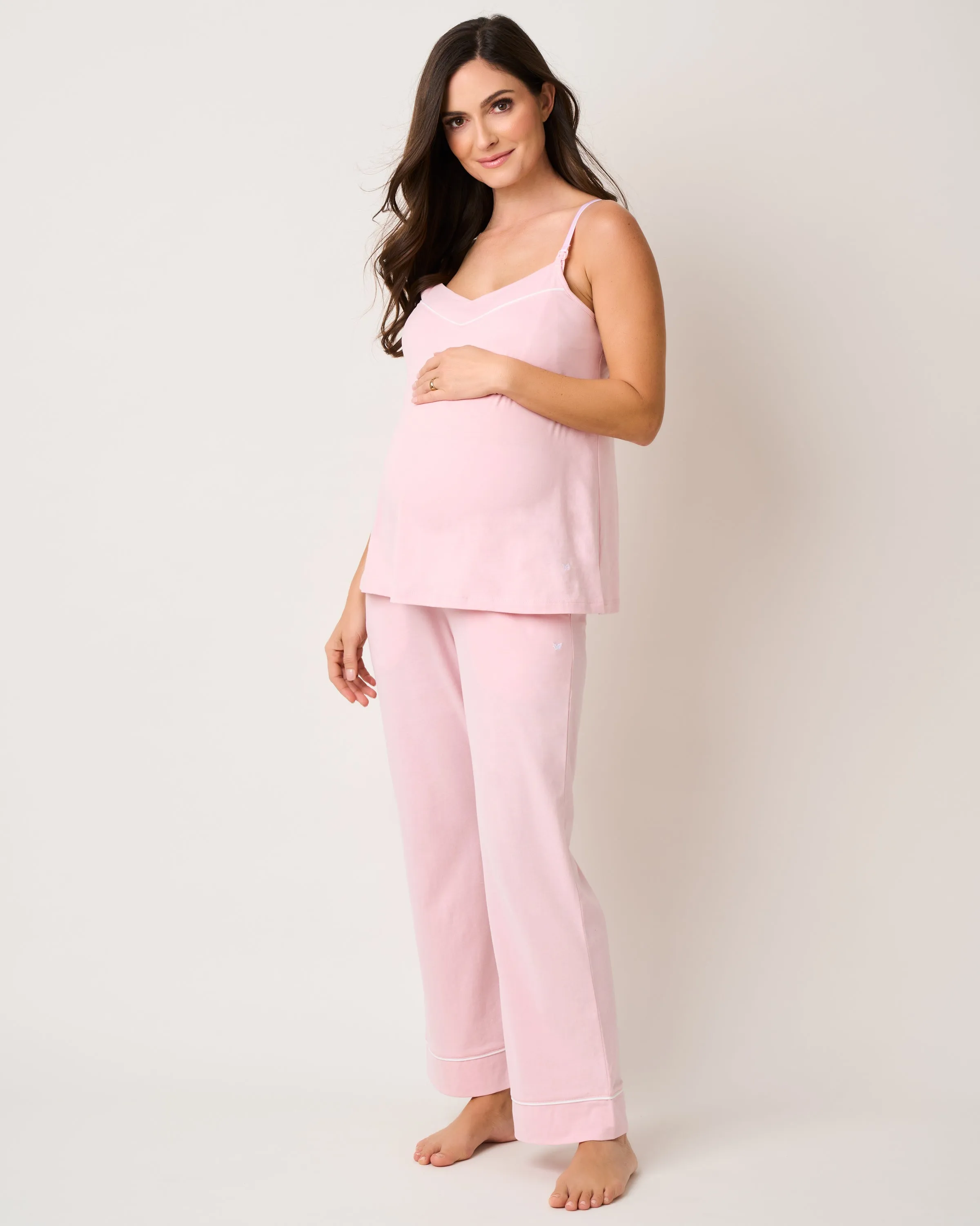 Women's Pima Maternity Pants in Pink sold by Petite Plume product image thumbnail 2
