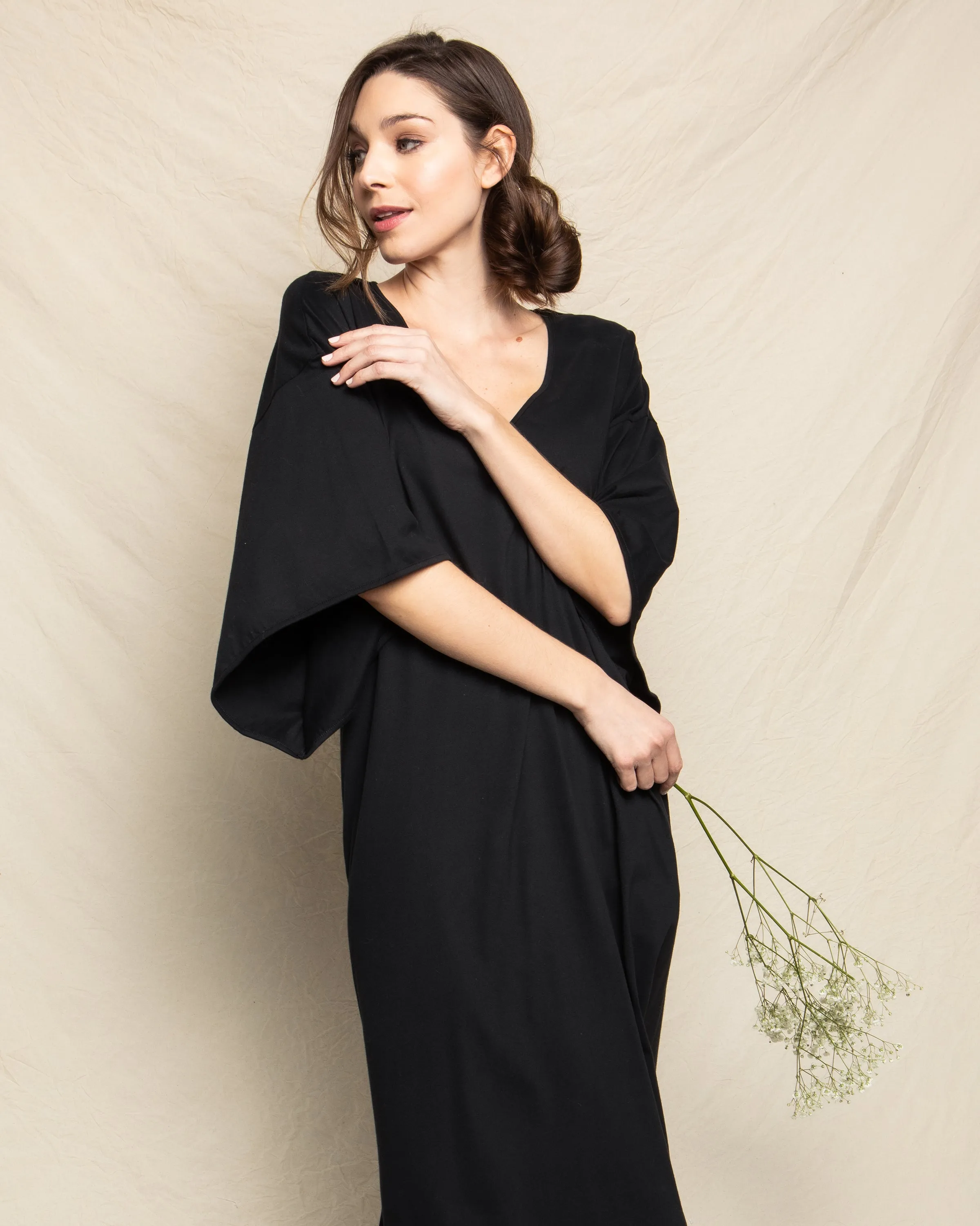 Women's Pima Caftan in Black sold by Petite Plume product image thumbnail 2