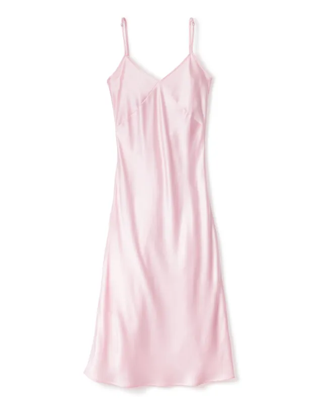 Women's Silk Cosette Nightgown in Pink sold by Petite Plume