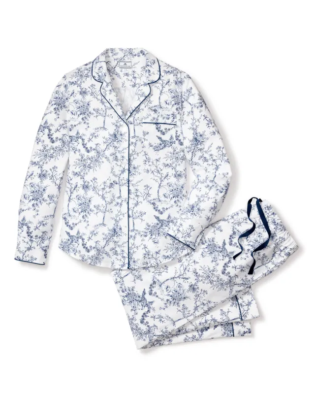 Women's Twill Pajama Set in Timeless Toile sold by Petite Plume