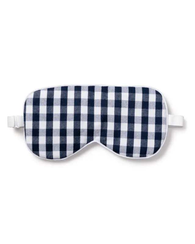 Adult's Twill Sleep Mask in Navy Gingham sold by Petite Plume